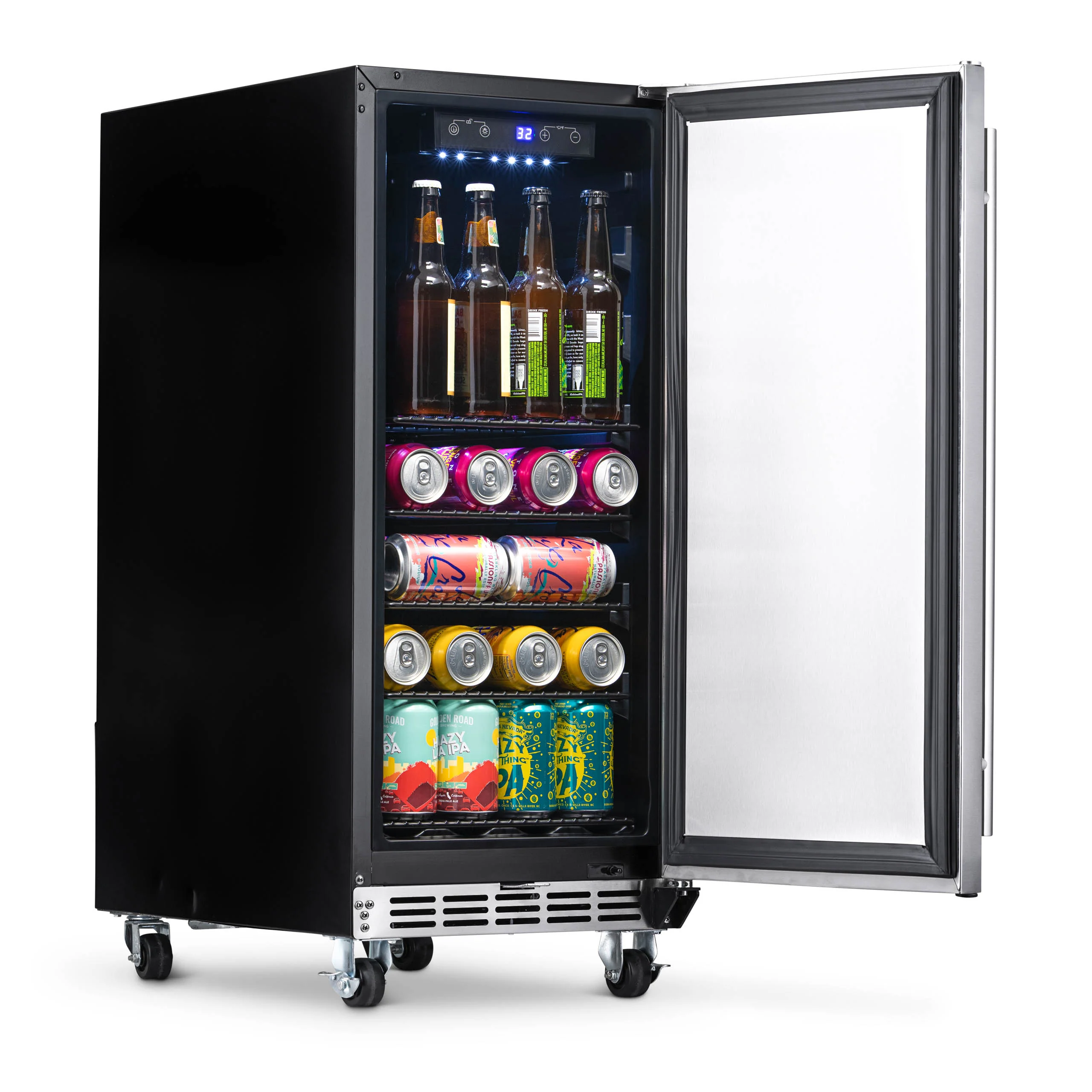 2025 Newair® Refrigerador Empotrable para Exteriores – 90 Latas – 15 Pulgadas
