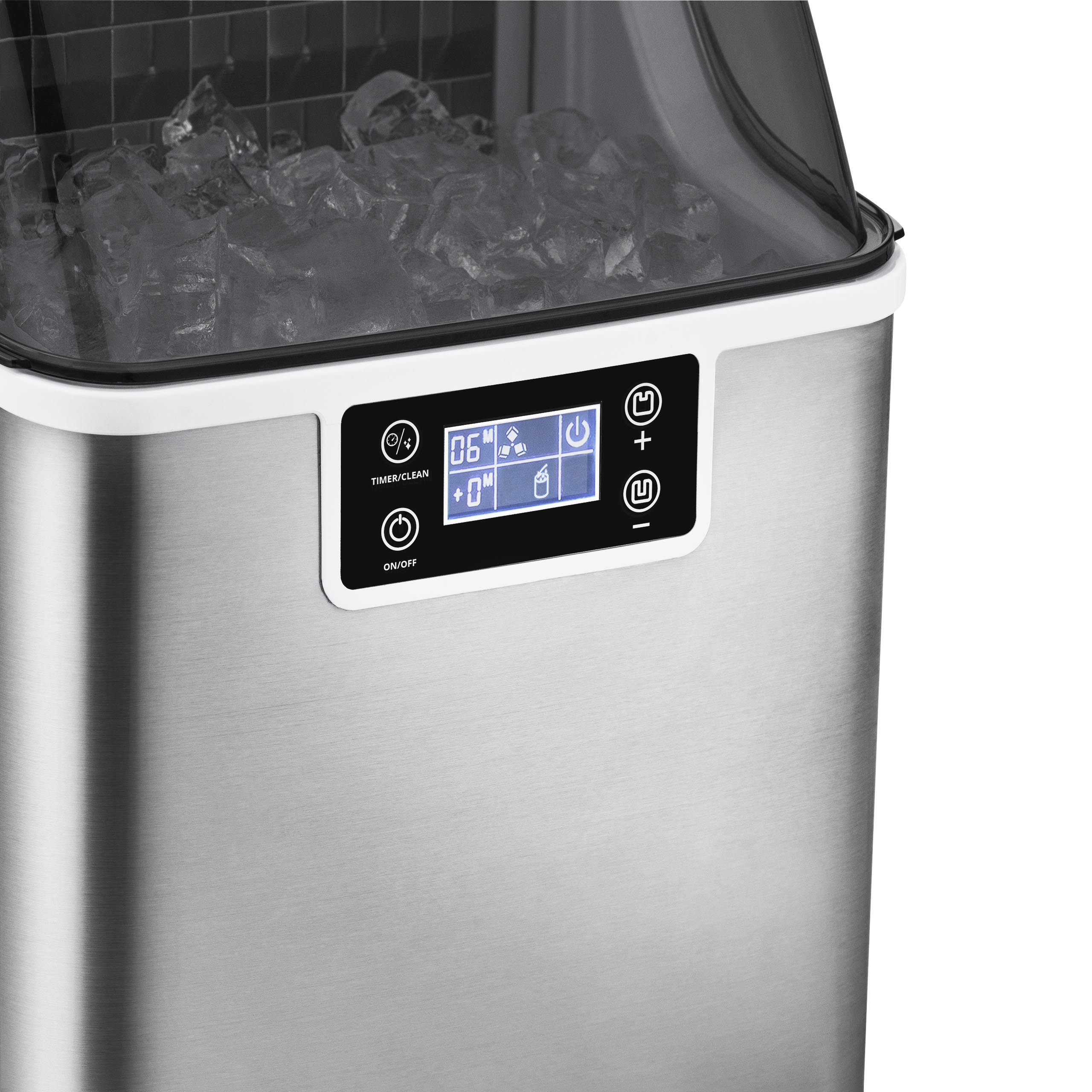 2025 Máquina de Hielo de Encimera Newair® – Cubos de Hielo Transparentes, Acero Inoxidable