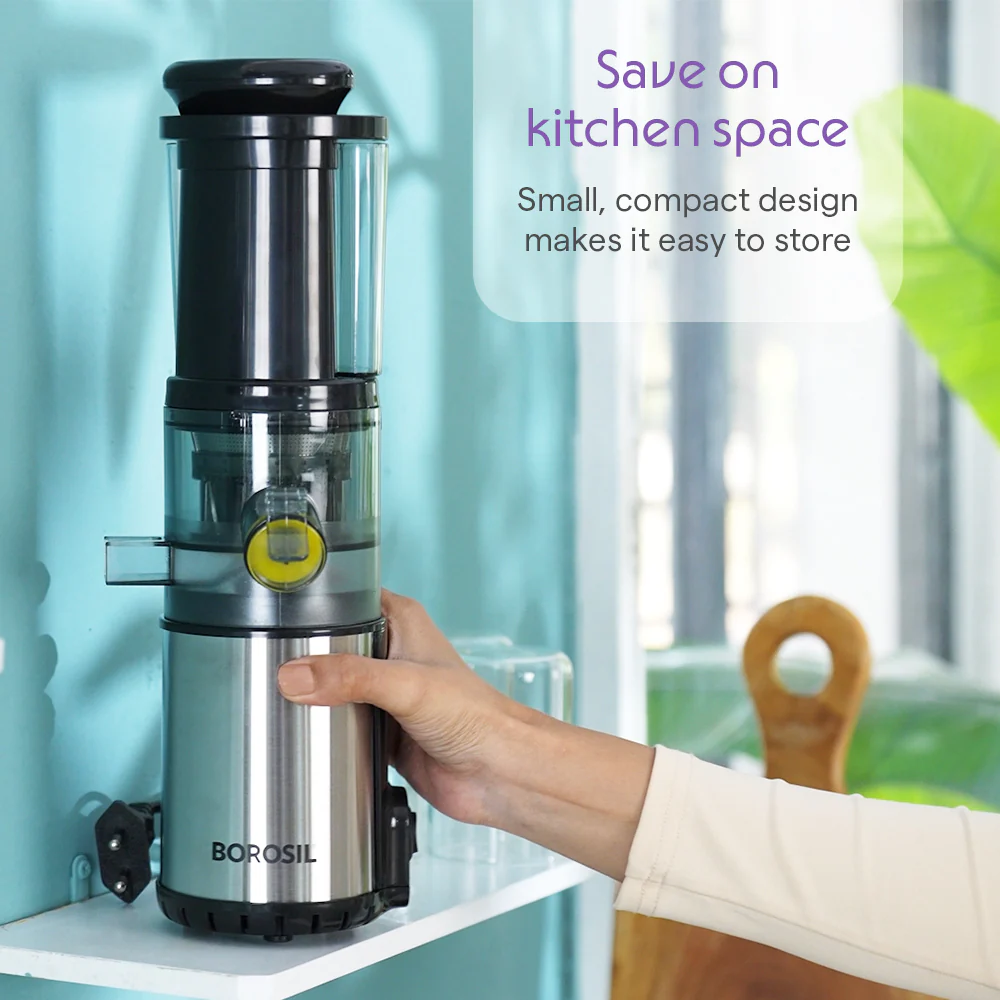2025 Extractor de jugos Borosil Juicewell Cold Press Slow Juicer