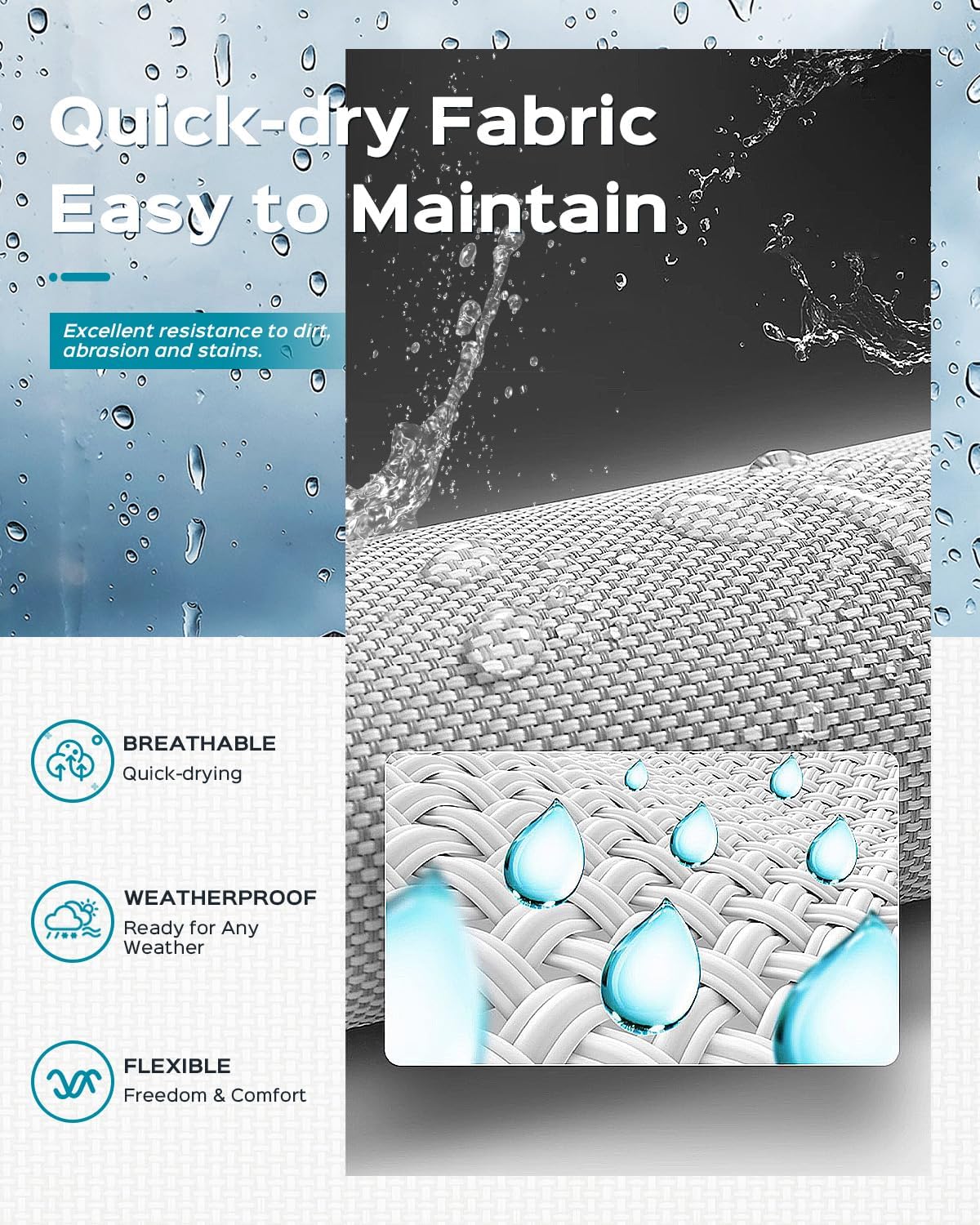 Tumbona de Aluminio para Exterior – Silla de Jardín Plegable sin Montaje, con Respaldo Ajustable en 5 Posiciones, para Terraza, Piscina, Playa – Negra