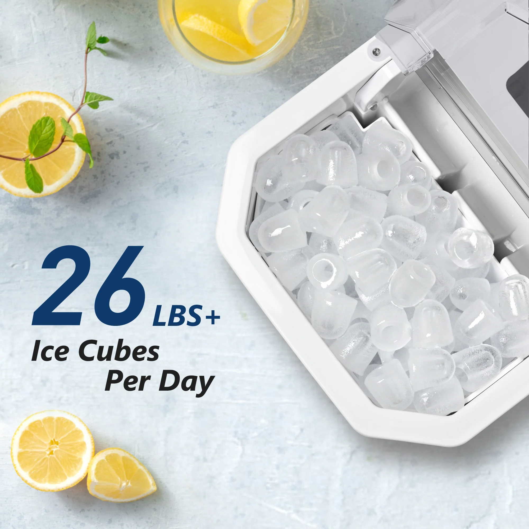 2025 Máquina de hielo de encimera EUHOMY – 12 kg/24 h, portabilidad incomparable