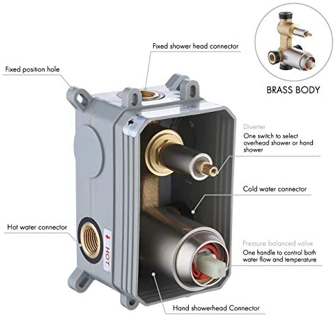 Sistema de Ducha KES con Cabezal de Ducha de Lluvia de 12 Pulgadas