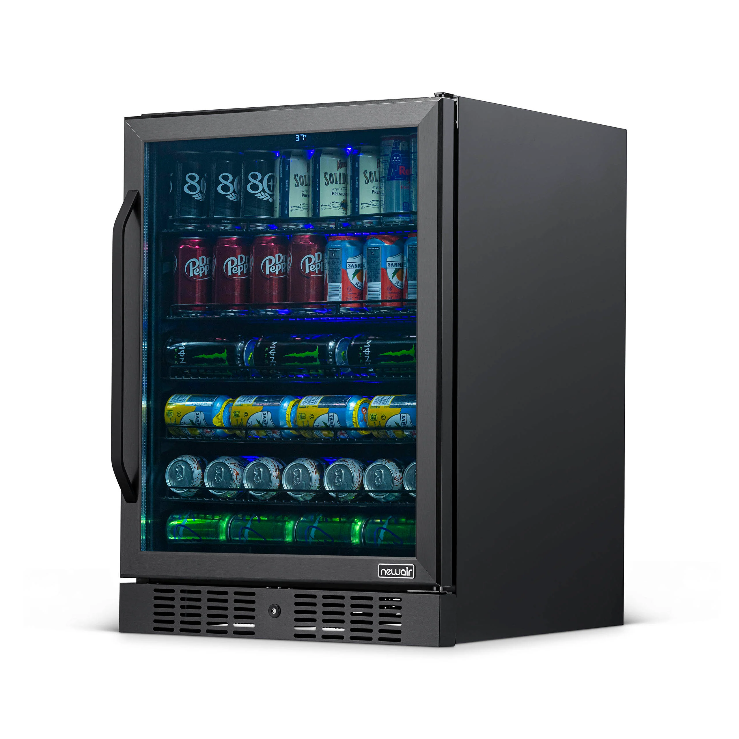 2025 Refrigerador Empotrable Newair® de 177 Latas – 24” – Acero Inoxidable Negro
