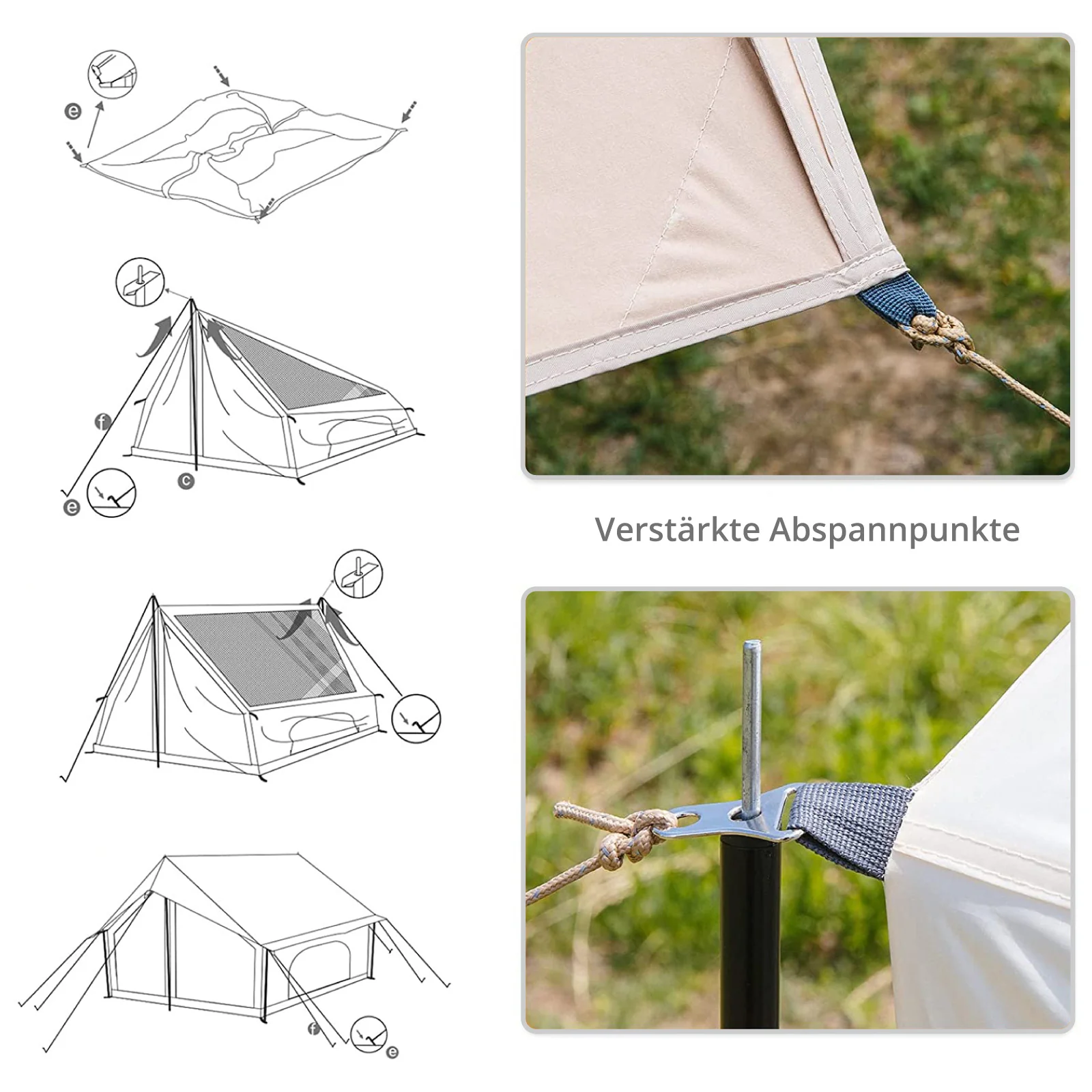 2025 KingCamp Pinehouse II – Tienda híbrida espaciosa para 4 personas, ventilación flexible y tejido técnico de mezcla de algodón