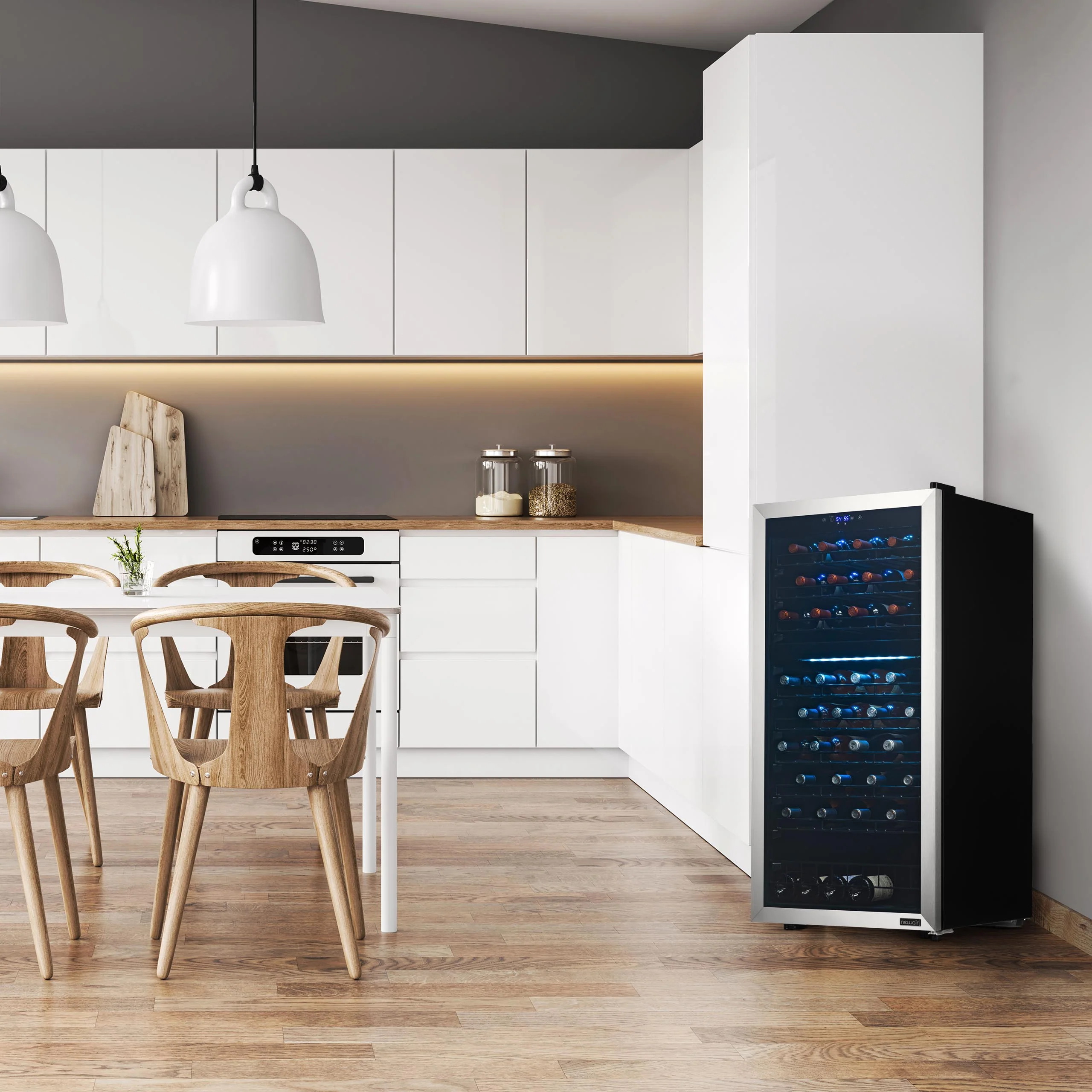 2025 Refrigerador de Vinos Independiente Newair® de Acero Inoxidable – 76 Botellas – 23