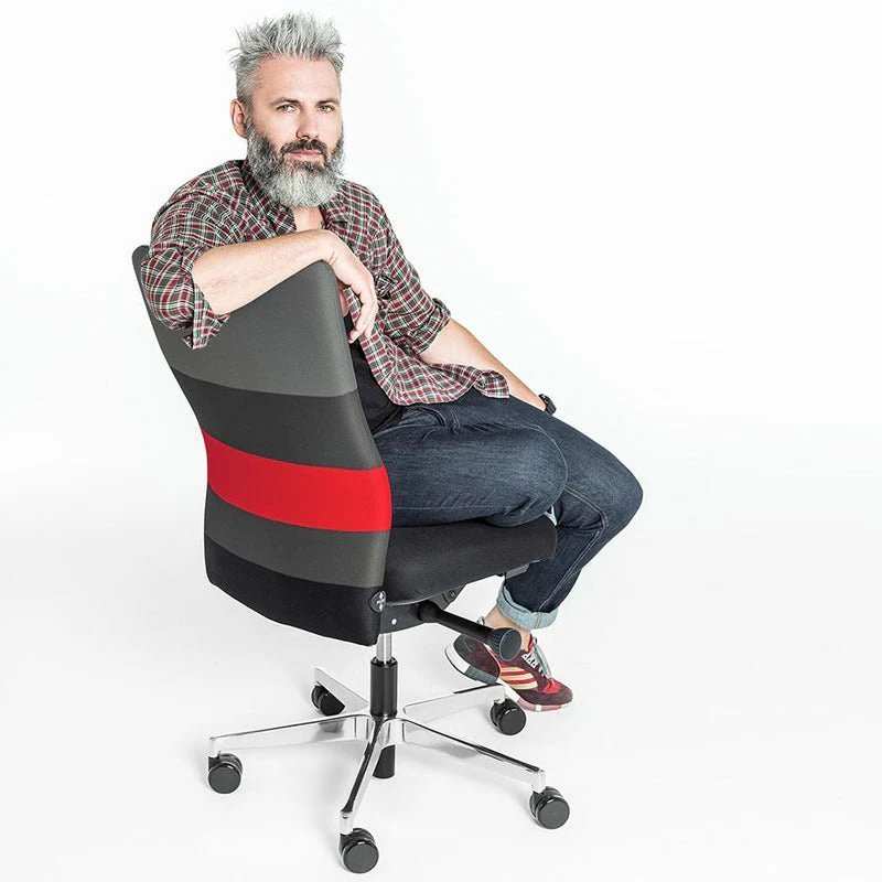 2025 Silla de Oficina Ergonómica Agilis AG10 EL SALVADOR DE ESPALDA con Bandas de Colores – Configurable