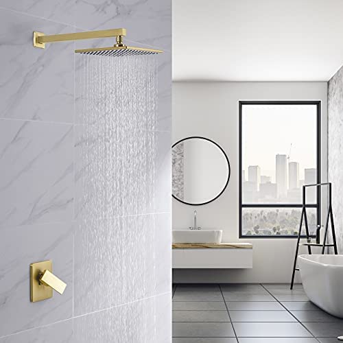 Grifo de Ducha KES Negro con Válvula de Ducha y Cabezal de Lluvia