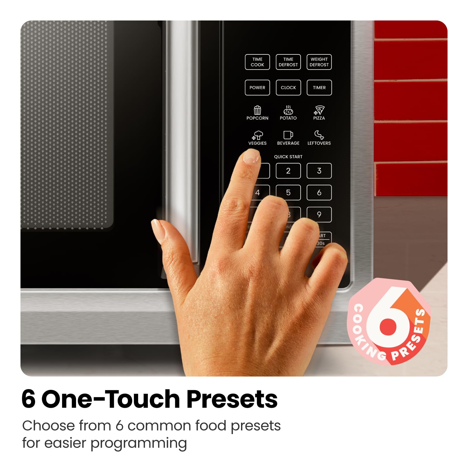 2025 Microondas de Encimera Chefman Essentials de Acero Inoxidable