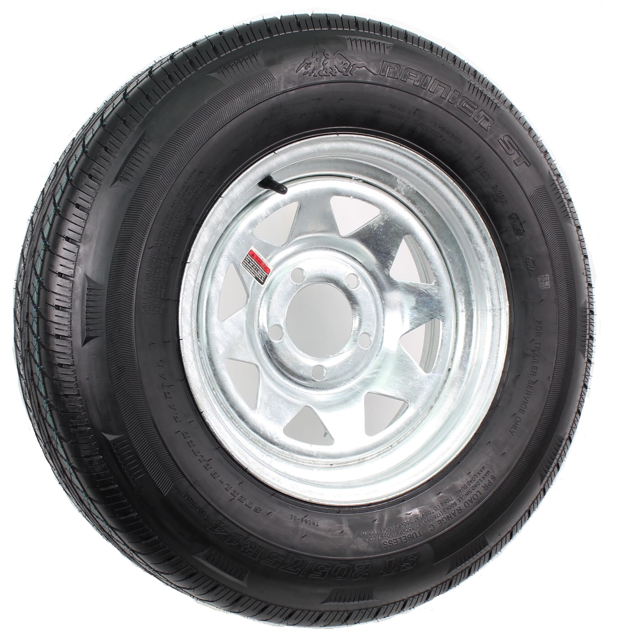2025 Neumático Radial para Remolque con Llanta ST205/75R14 205/75-14, 5 Tuercas, Llanta de Radios Galvanizada