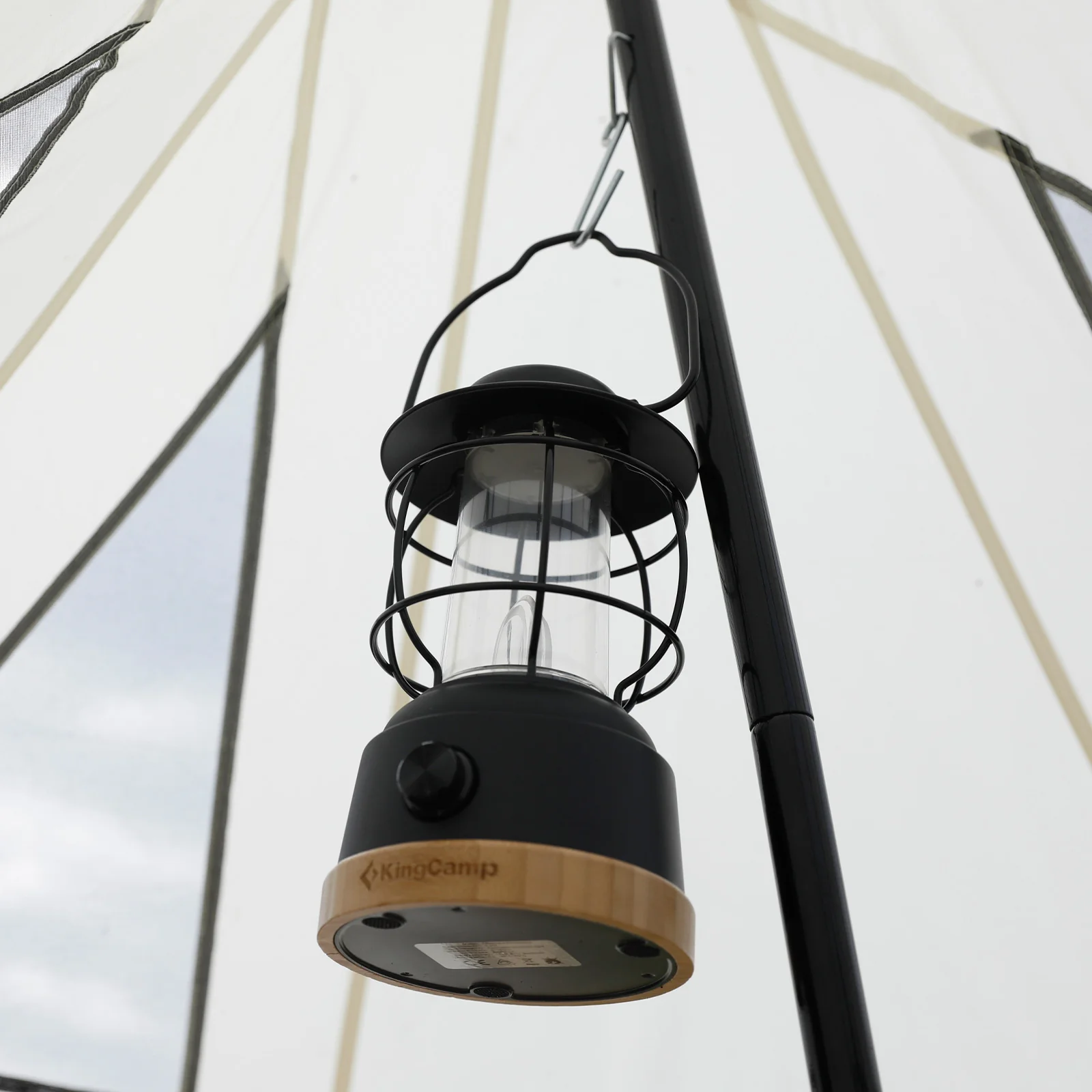 2025 KingCamp Dschingis 320 Light – Tienda tipi para 2 personas con 3,2 m de diámetro, 3000 mm de columna de agua y toldos solares modulares para glamping y festivales