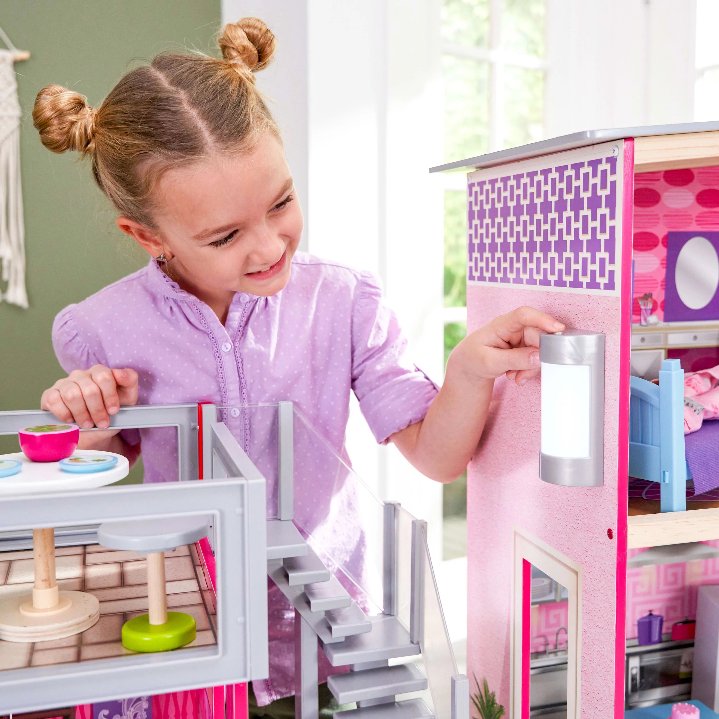Casa de Muñecas KidKraft Uptown de Madera con 36 Accesorios, para Niños a partir de 4 años