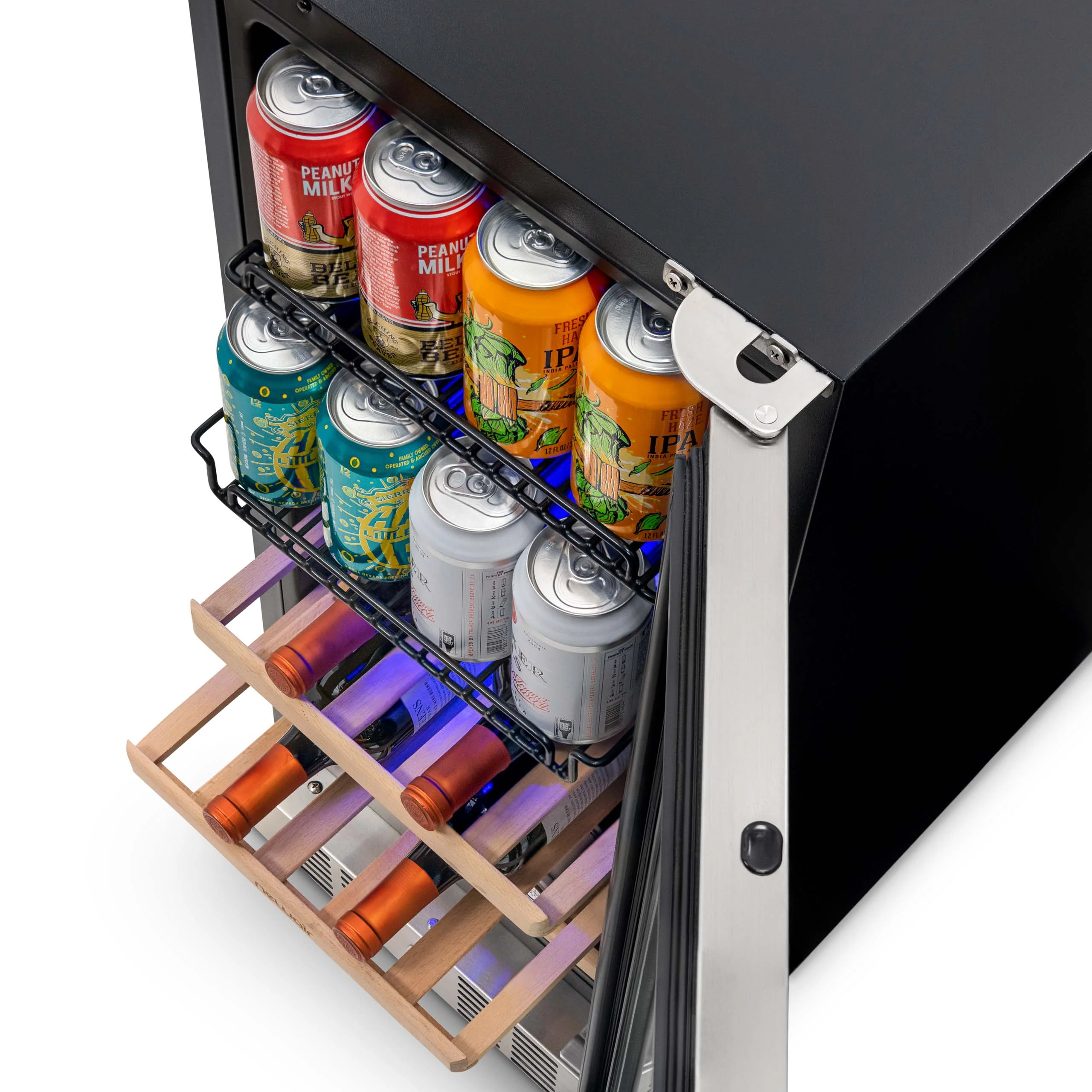 2025 Newair® Refrigerador Empotrable de Doble Zona para Bebidas – 48 Latas y 9 Botellas – 15 Pulgadas