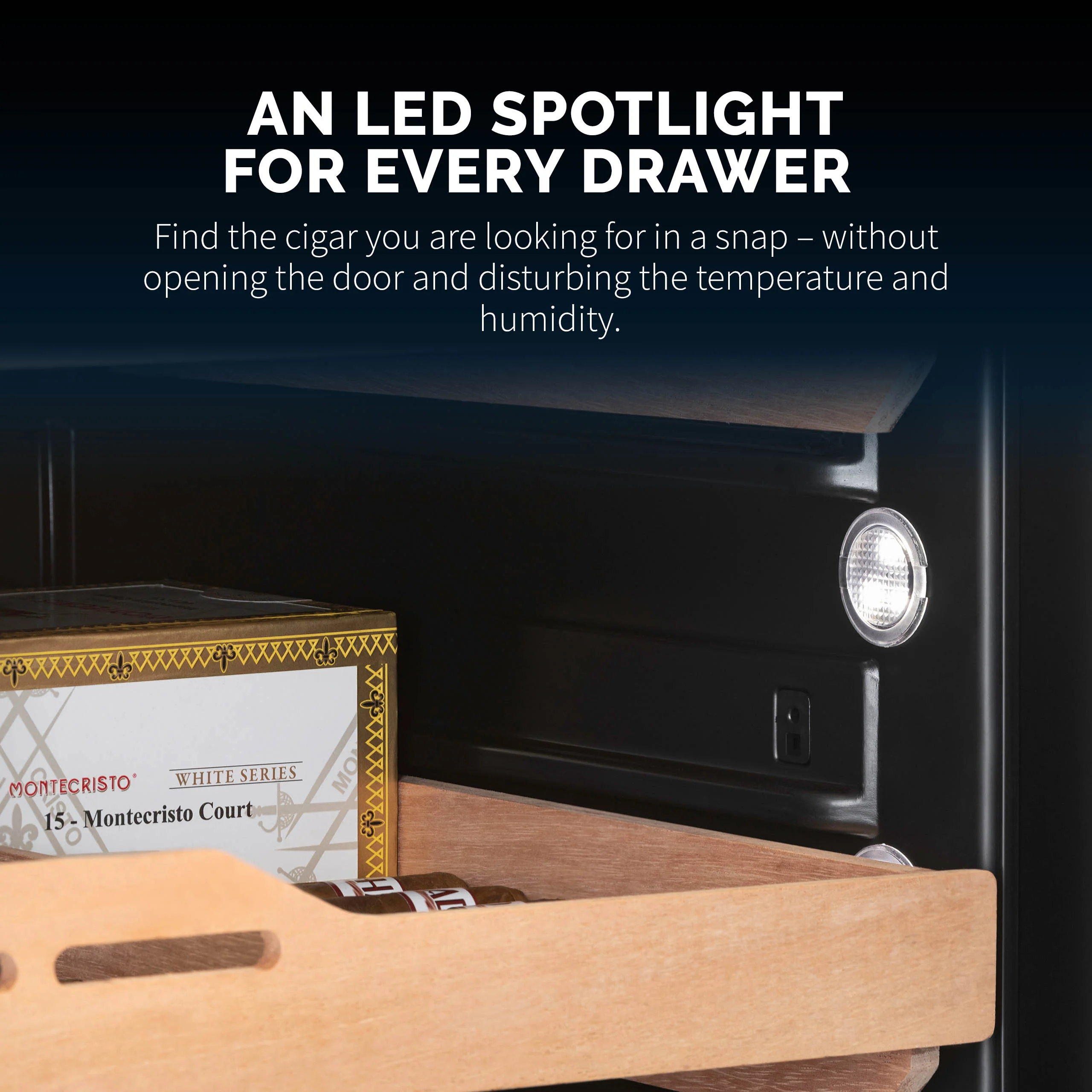 2025 Humidor eléctrico para puros Newair®, capacidad para 1,500 puros, empotrable o independiente