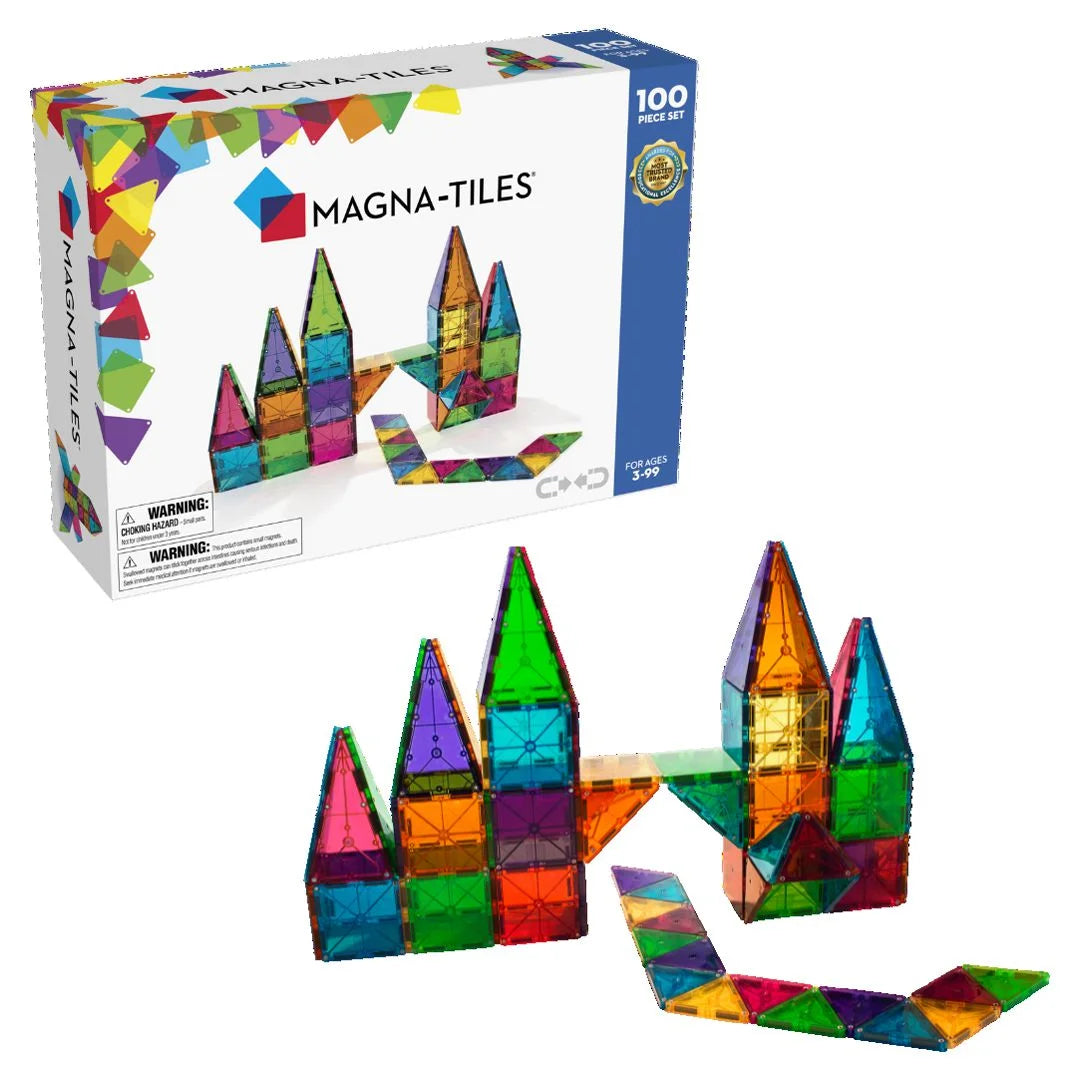 MAGNA-TILES Clásico Set de Construcción Magnética de 100 Piezas, ¡La Marca ORIGINAL de Construcción Magnética!