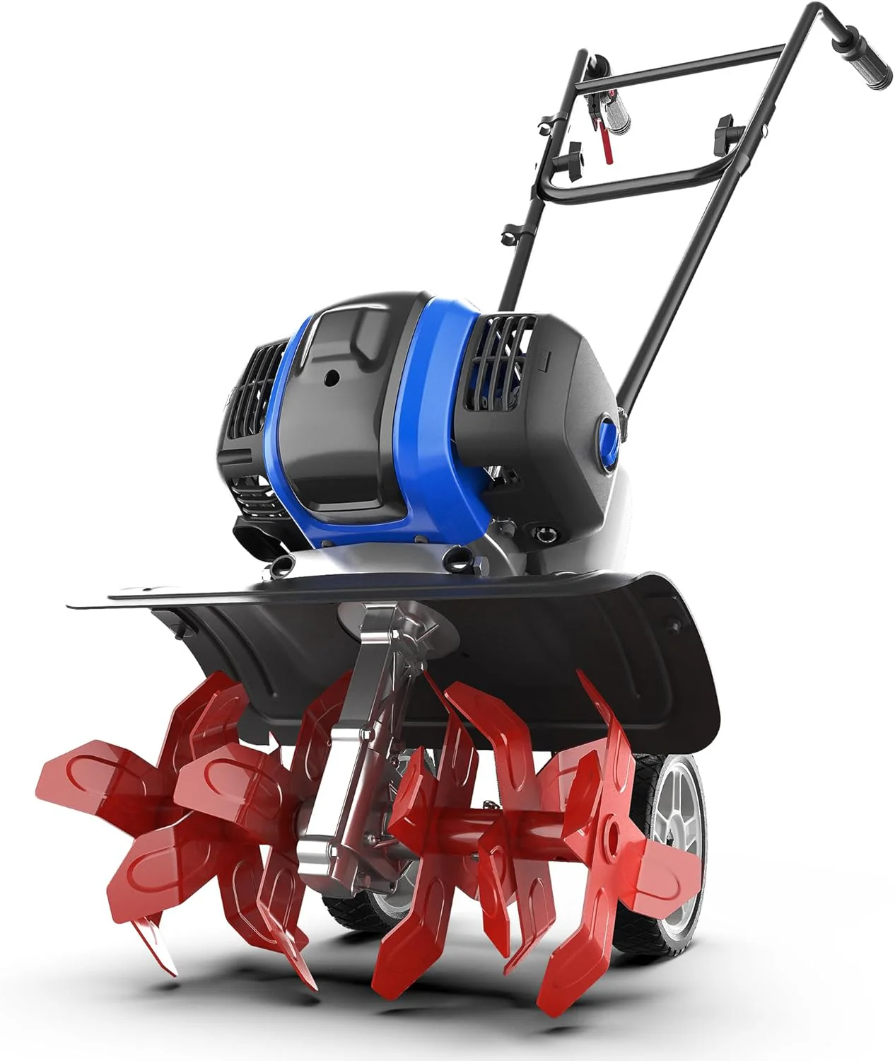 Cultivador de Jardín de 53cc – Mini Cultivador de 15 Pulgadas con Palanca Reforzada Desmontable, Herramienta de Labranza para Céspedes, Jardines y Campos