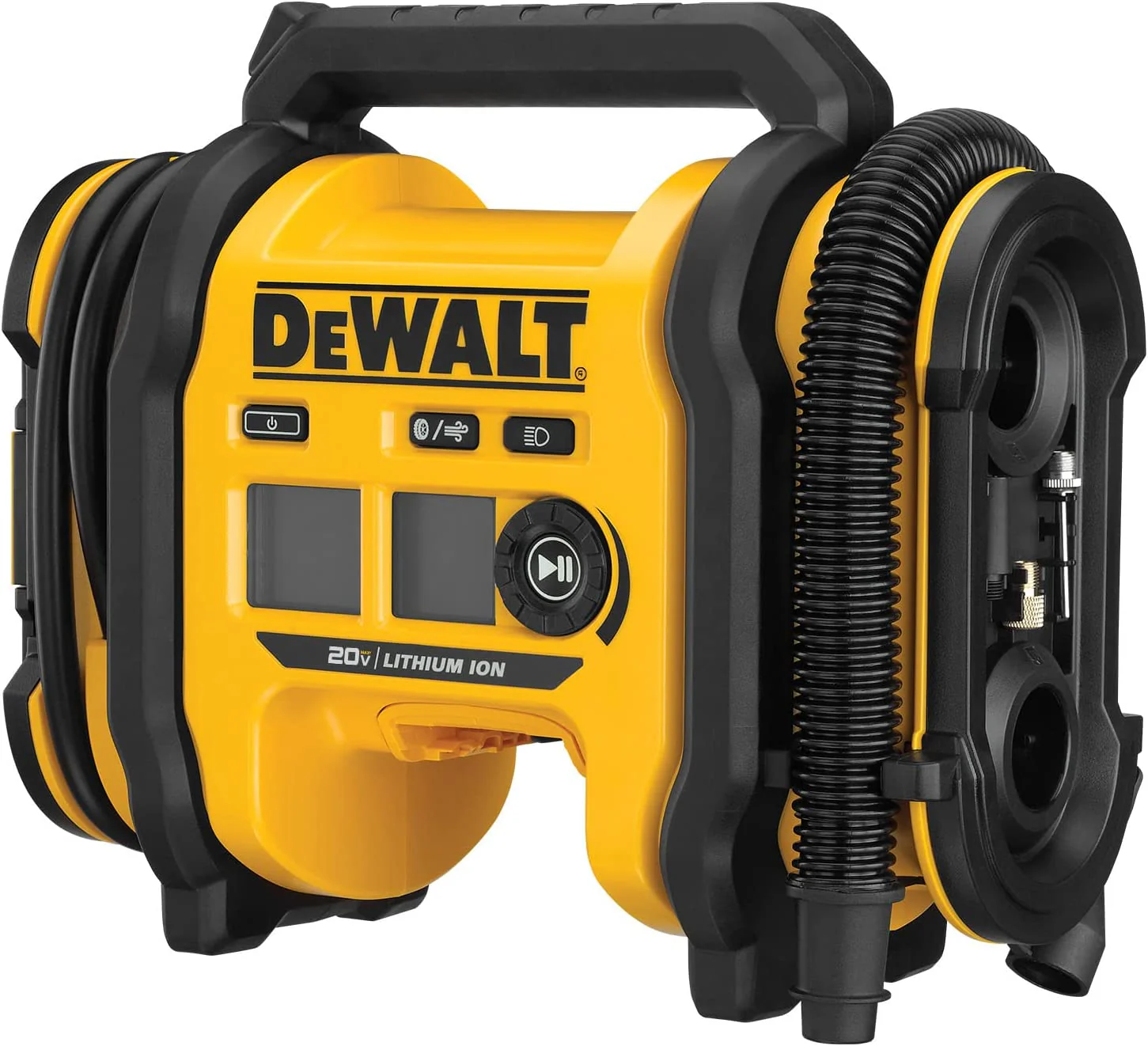 2025 Artículo #0177 DEWALT 20V MAX Compresor de neumáticos compacto y portátil, apagado automático, luz LED, herramienta sin batería ni cargador (DCC020IB)
