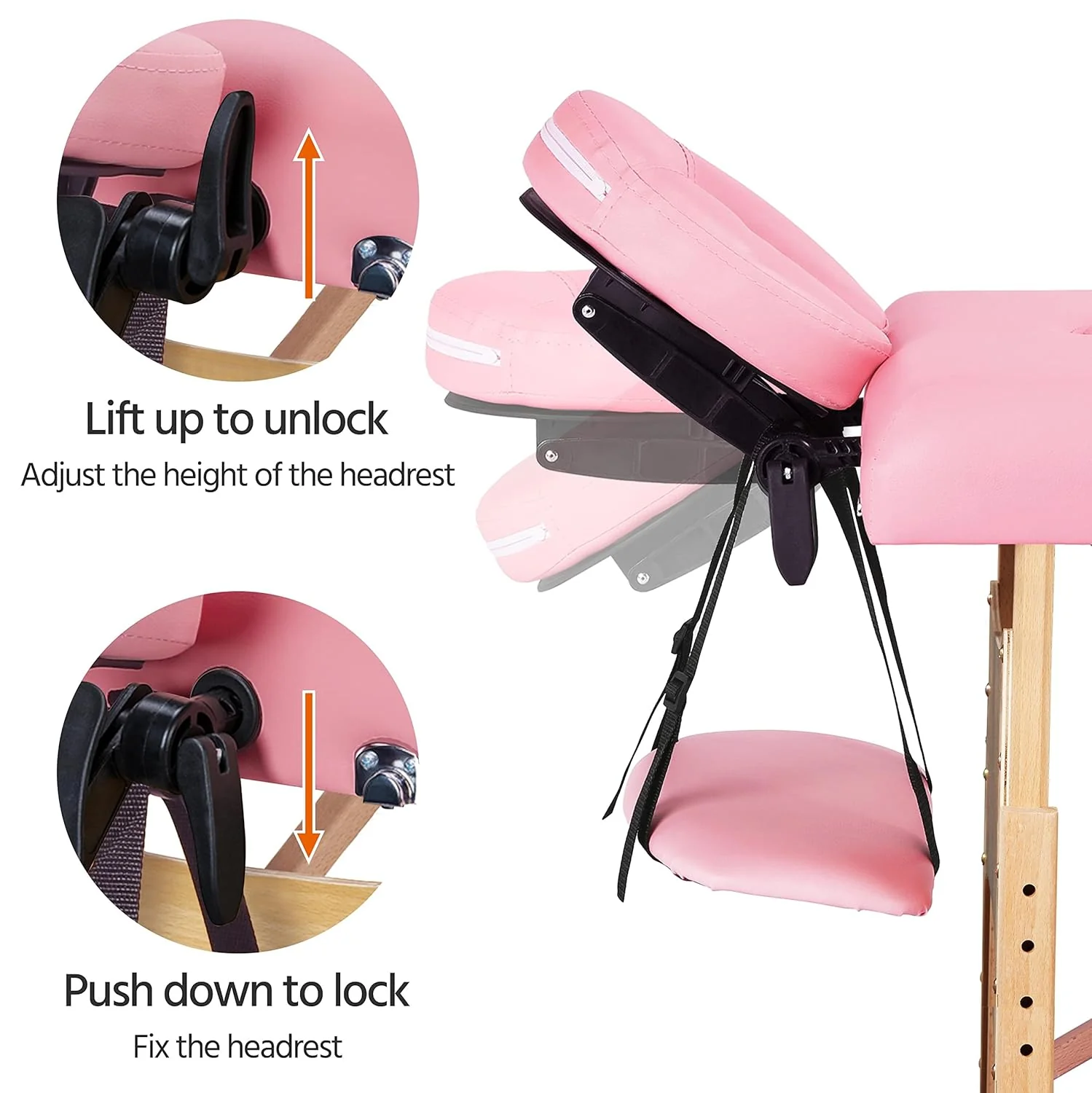 Mesa de Masajes Yaheetech – Mesa Plegable Portátil para Tratamientos, Pestañas, Spa – Mesa de Masaje Ajustable en 2 Secciones con Bolsa No Tejida, 24 pulgadas, Negra