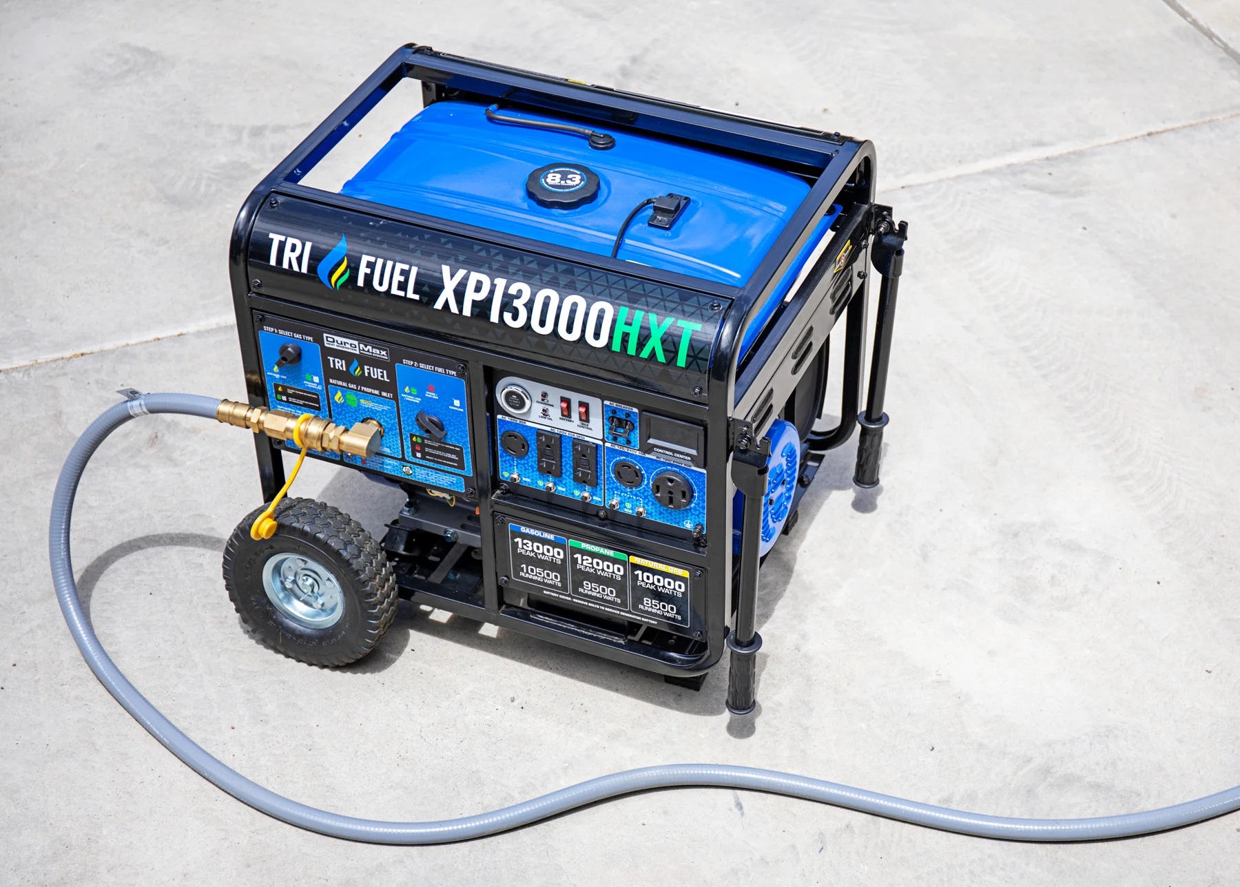 2025 Generador Portátil Trifuel 13 000 W HXT con Alerta de Monóxido de Carbono (CO)