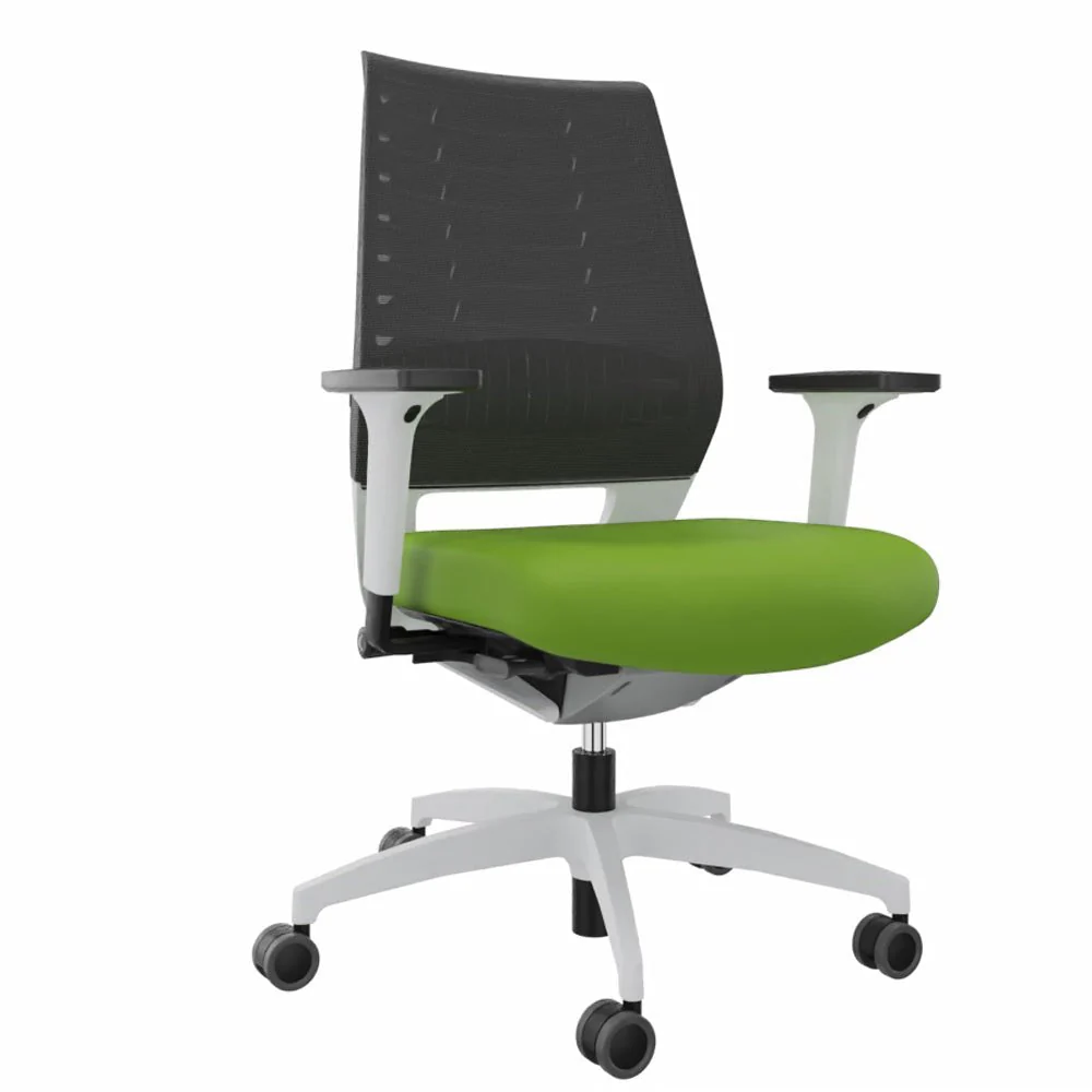 2025 Silla de Oficina Ergonómica Dauphin X-CODE XC 5380 – Respaldo Gris Grafito – Estructura Blanca