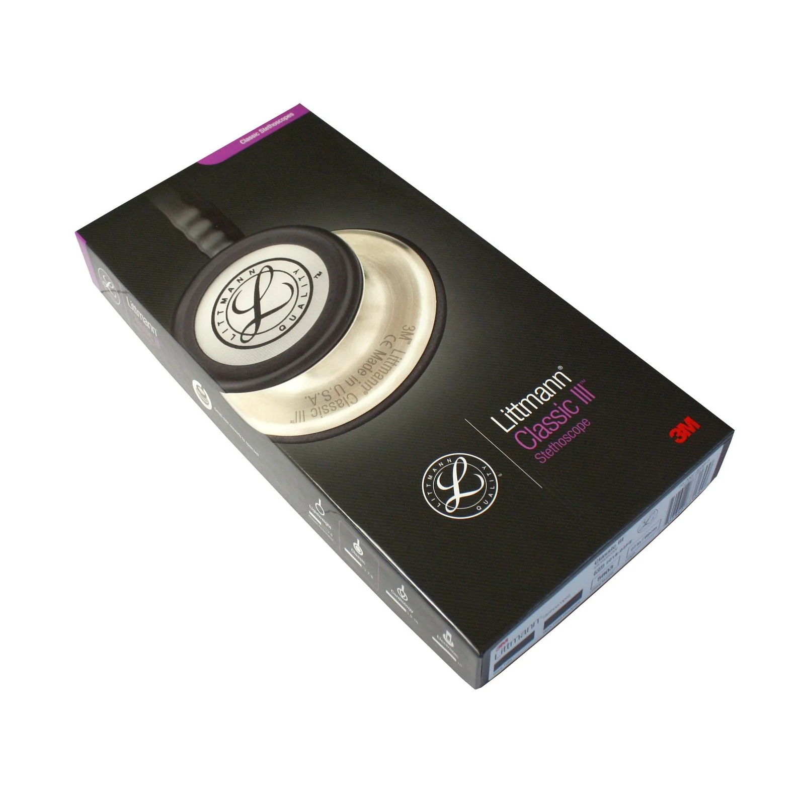 2025 Estetoscopio de Monitoreo Littmann Classic III: Todo Negro 5803
