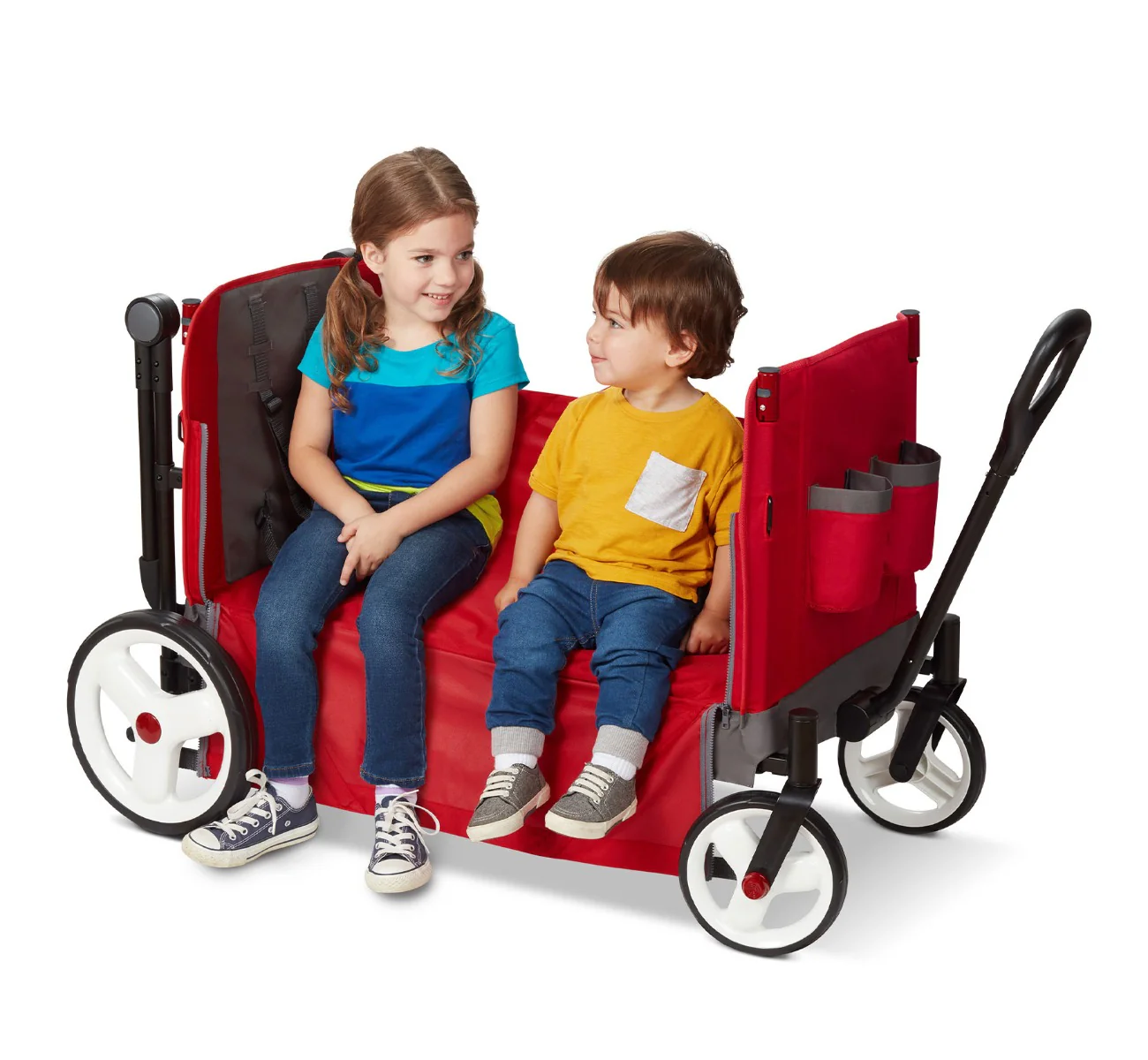 2025 Convertible Stroll 'N Wagon – Dirección Versátil, Plegado Fácil, Seguridad y Comodidad para Toda la Familia