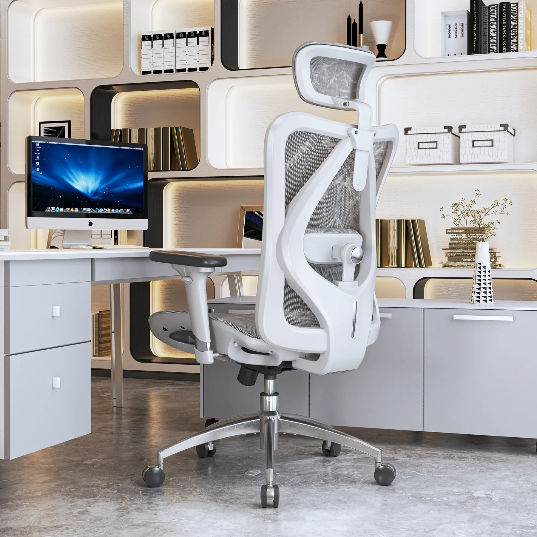 2025 Silla de Oficina Sihoo M57 Totalmente de Malla Transpirable para un Estilo de Vida Sedentario