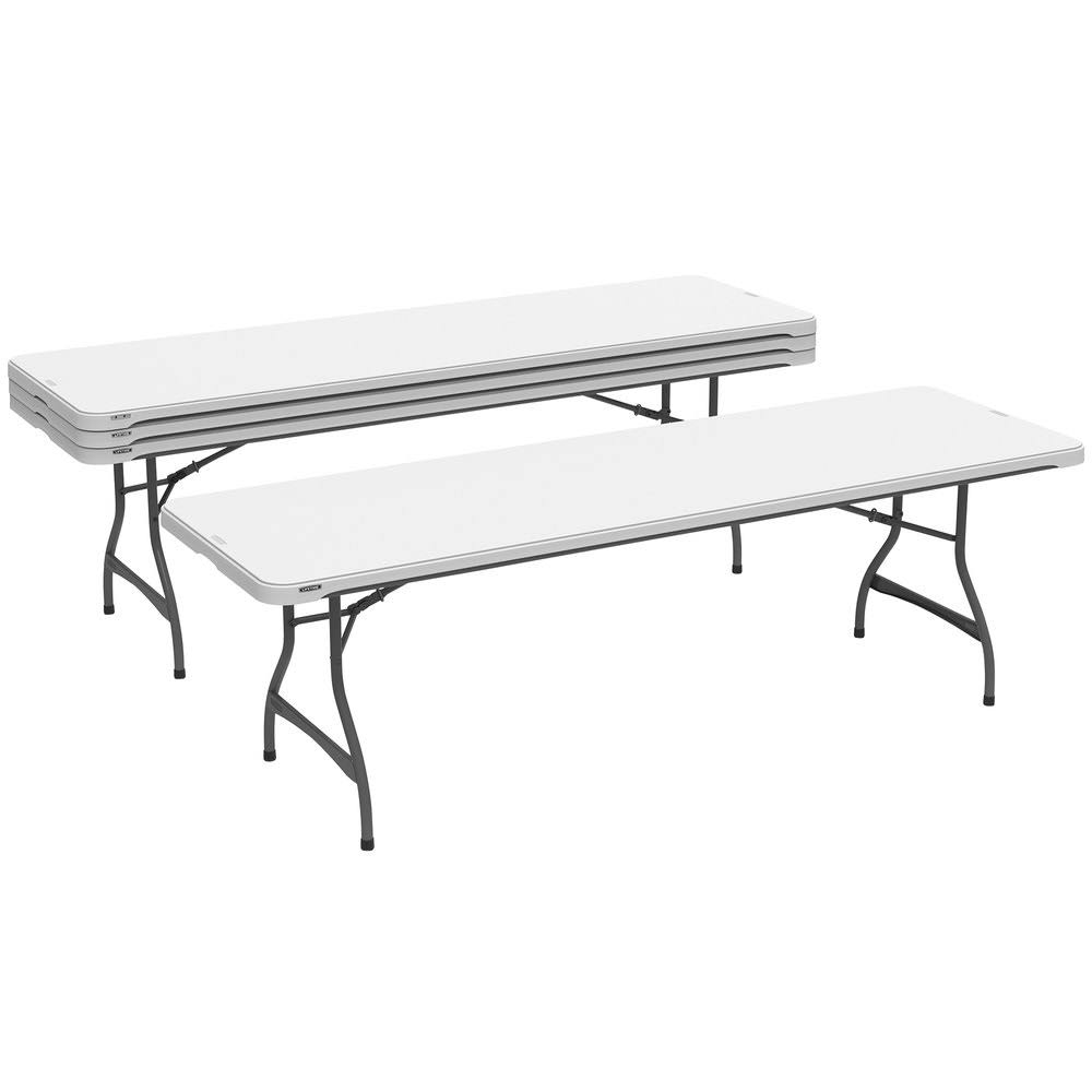 Lifetime Paquete de 4 Mesas Comerciales Apilables Plegables de 8 pies – Blanco (80344)