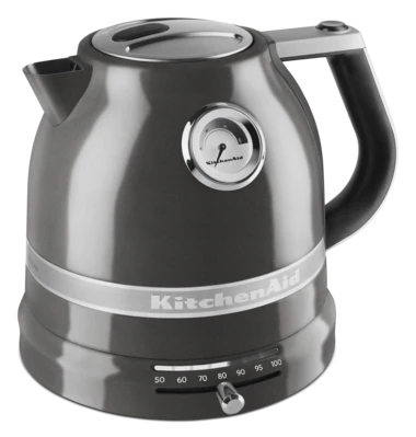 2025 Set de desayuno KitchenAid Artisan con hervidor 5KEK1522, tostadora de 2 ranuras 5KMT2204 y soporte para panecillos