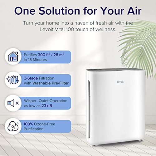Purificadores de Aire LEVOIT para Habitaciones Grandes, Filtro Verdadero HEPA H13