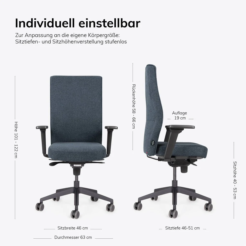 2025 Silla de Oficina Ergonómica lento Genesis | Reposabrazos | Asiento Deslizante | Soporte Lumbar | Tapizado de Lana