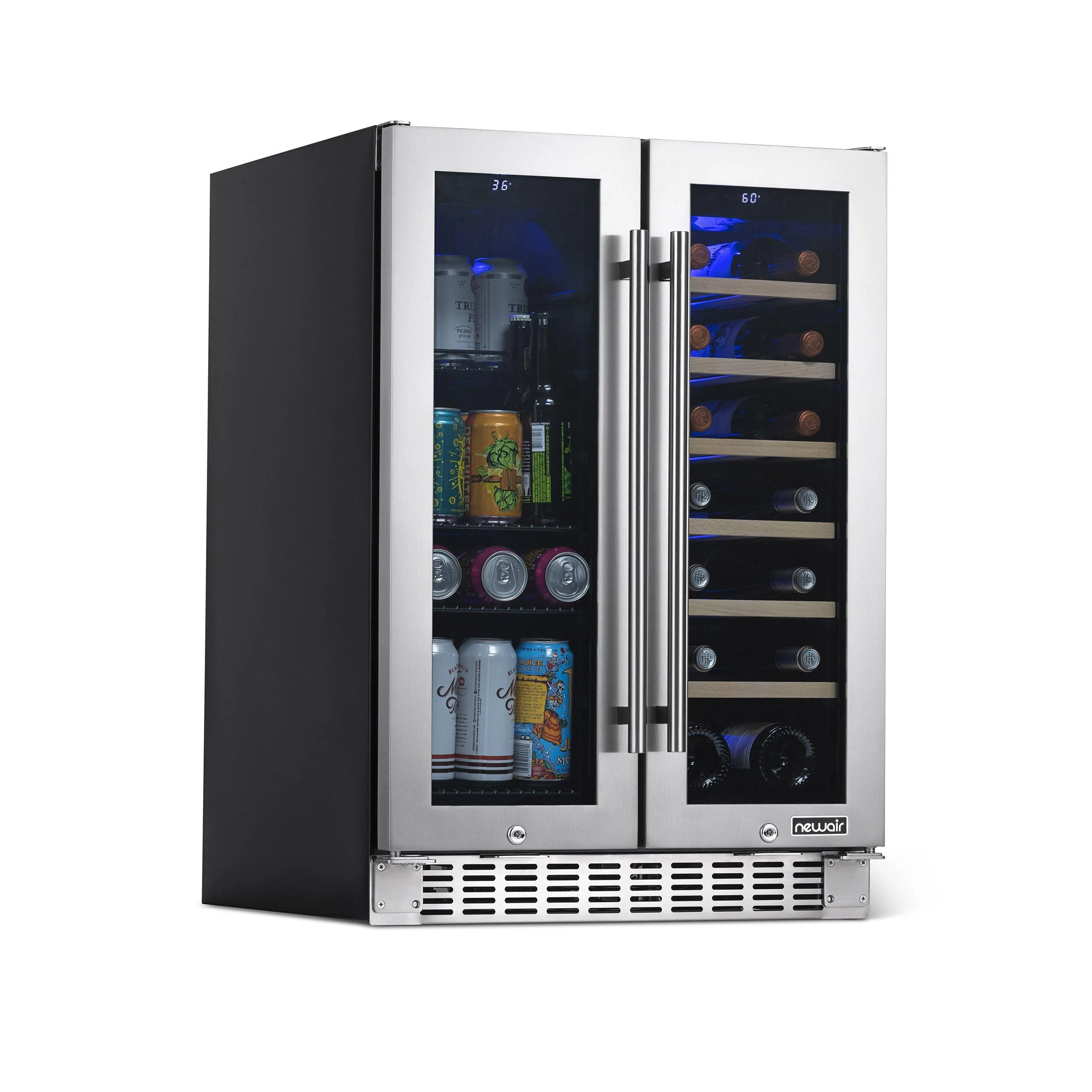 2025 Newair® Refrigerador Premium para Bebidas Empotrable de Doble Zona – 58 Latas y 18 Botellas – 24
