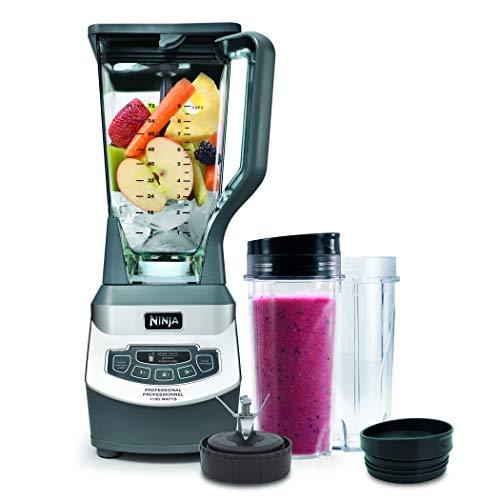 2025 Ninja Licuadora Profesional de Encimera con Base de 1100 Vatios, Jarra Total Crushing de 72 Oz y (2) Tazas de 16 Oz para Bebidas Congeladas y Smoothies (BL660), Gris