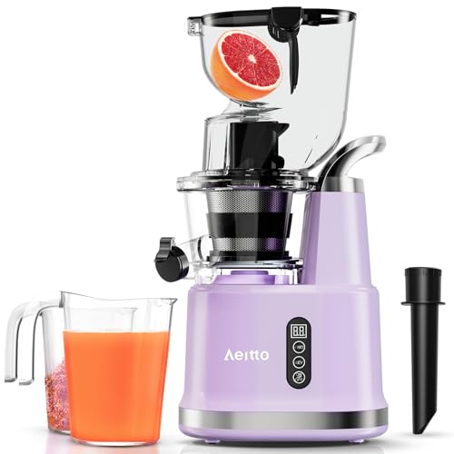2025 Aeitto Extractor de Jugos Vertical de Masticado Lento para Frutas y Verduras, Portátil