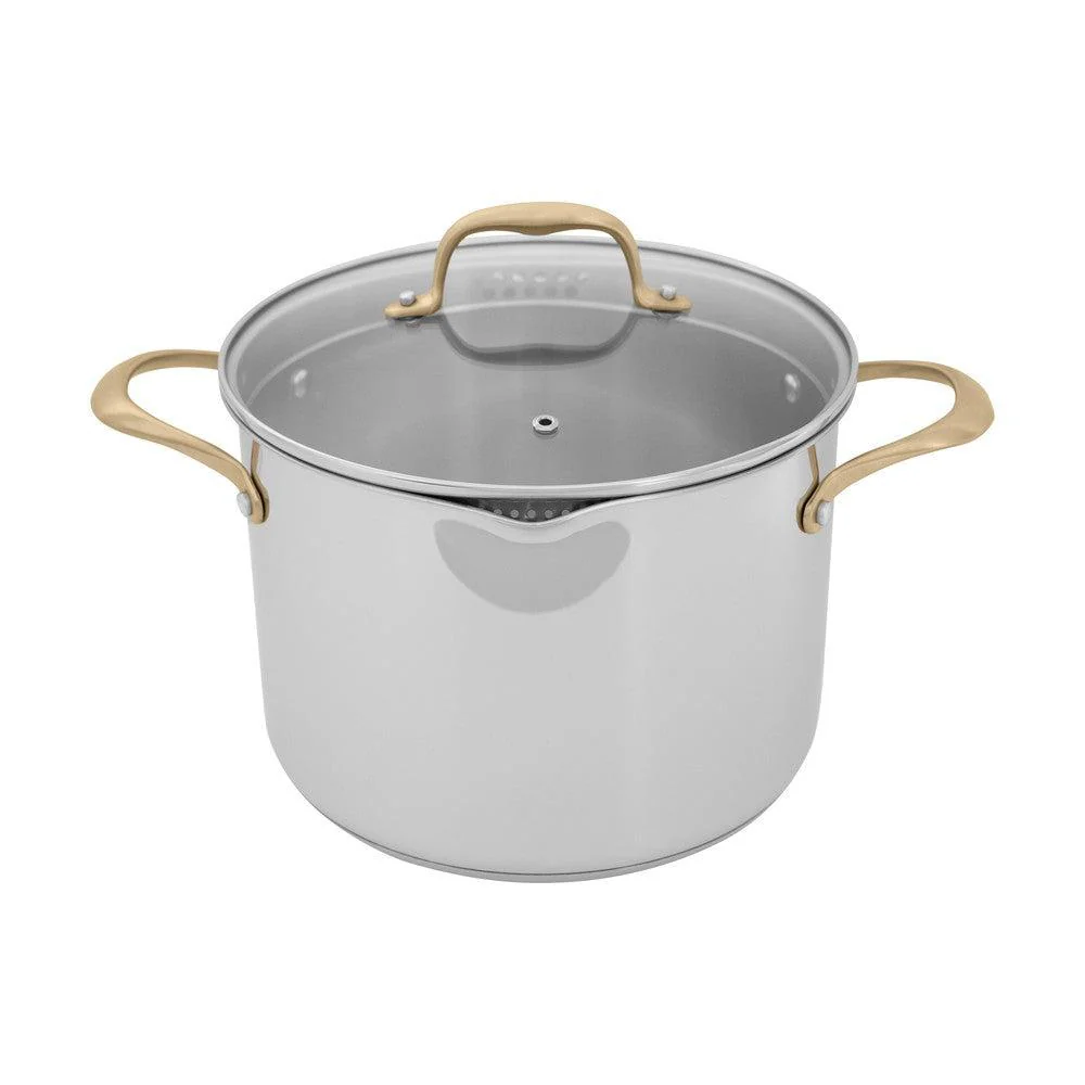 Set de Cocina de 10 Piezas No Tóxico en Acero Inoxidable con 3 Piezas de Cerámica Antiadherente ZLINE (CWSETL-NS-10)