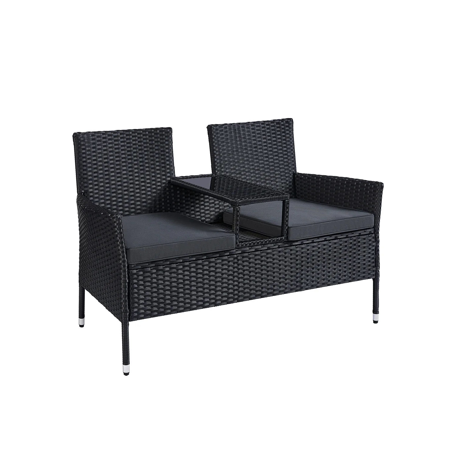 2025 Mobiliario de balcón de ratán PE con mesa