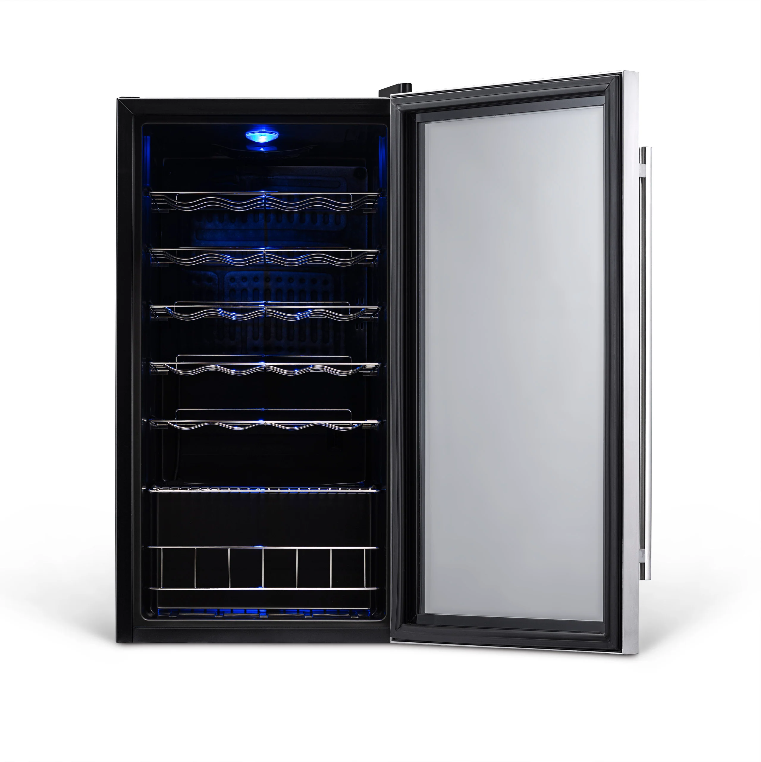 2025 Newair® Refrigerador de Vinos Independiente de Acero Inoxidable – 27 Botellas – 16,9