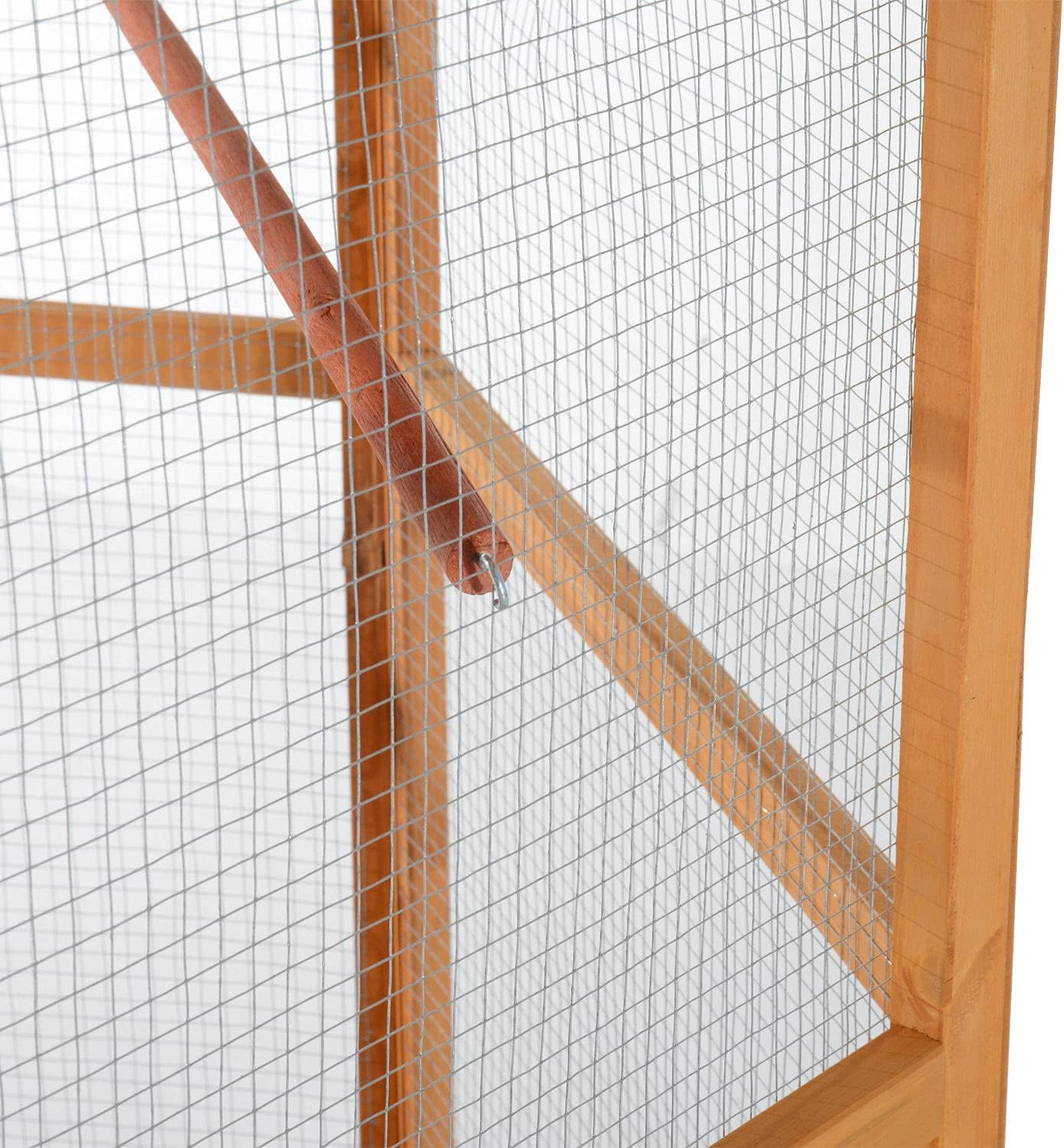 2025 Aviario Hexagonal Grande de Madera para Exteriores con Techo Cubierto