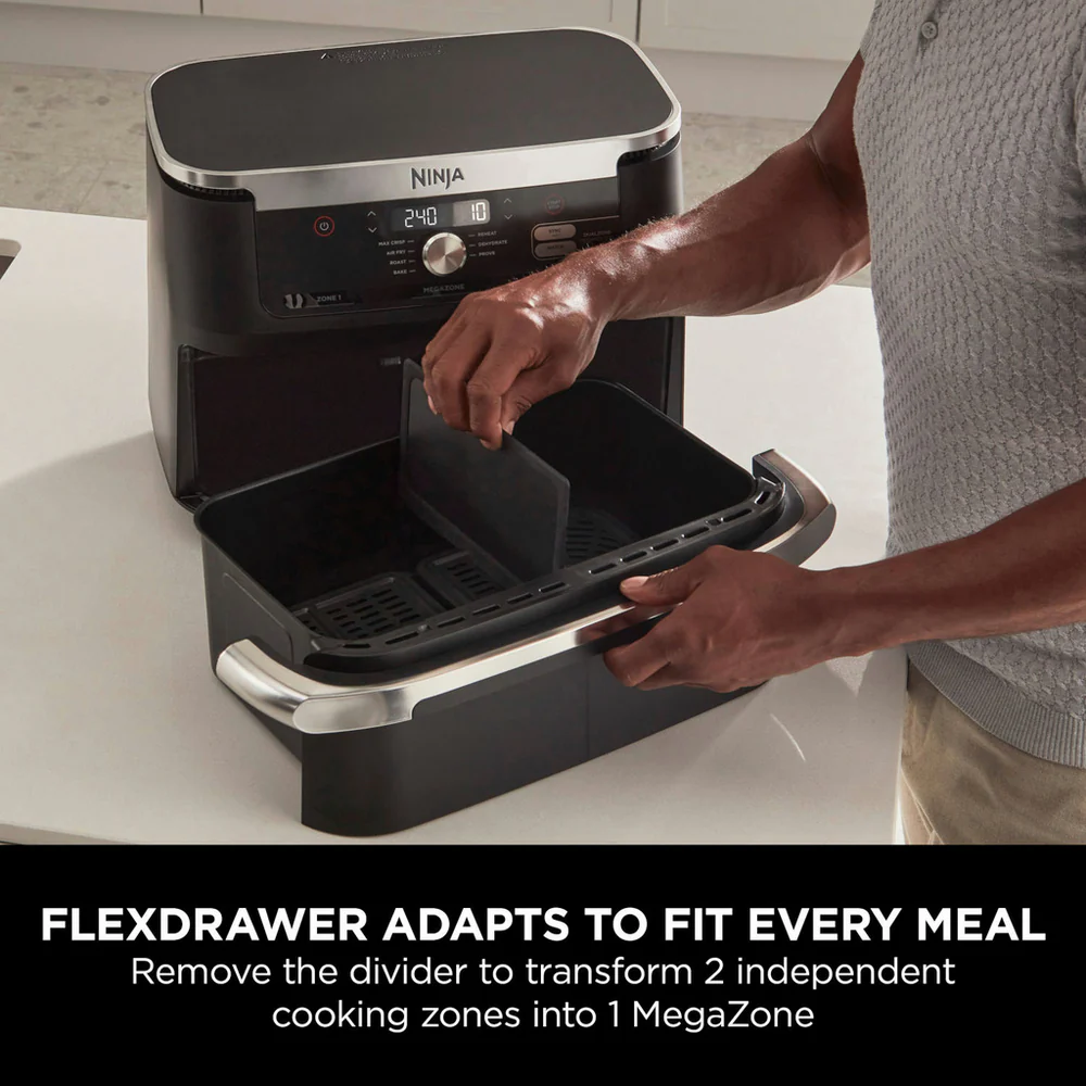 2025 Freidora de Aire Caliente Ninja Foodi FlexDrawer AF500UK 10,4L - Negro – Liquidación