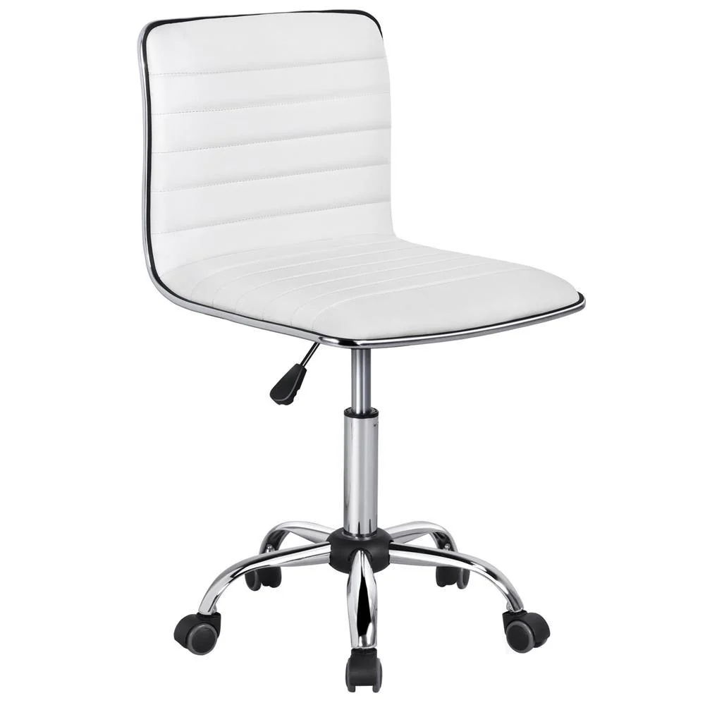 Silla de Oficina Yaheetech de Cuero PU, Respaldo Bajo, Altura Ajustable 41,5-56,5 cm