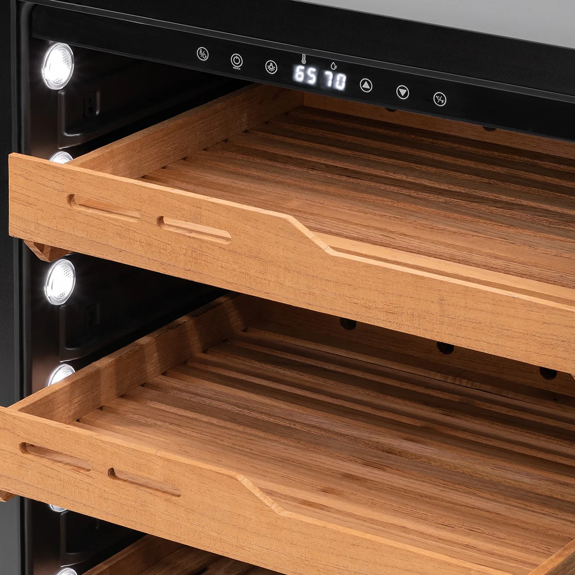 2025 Humidor eléctrico para puros Newair®, capacidad para 1,500 puros, empotrable o independiente