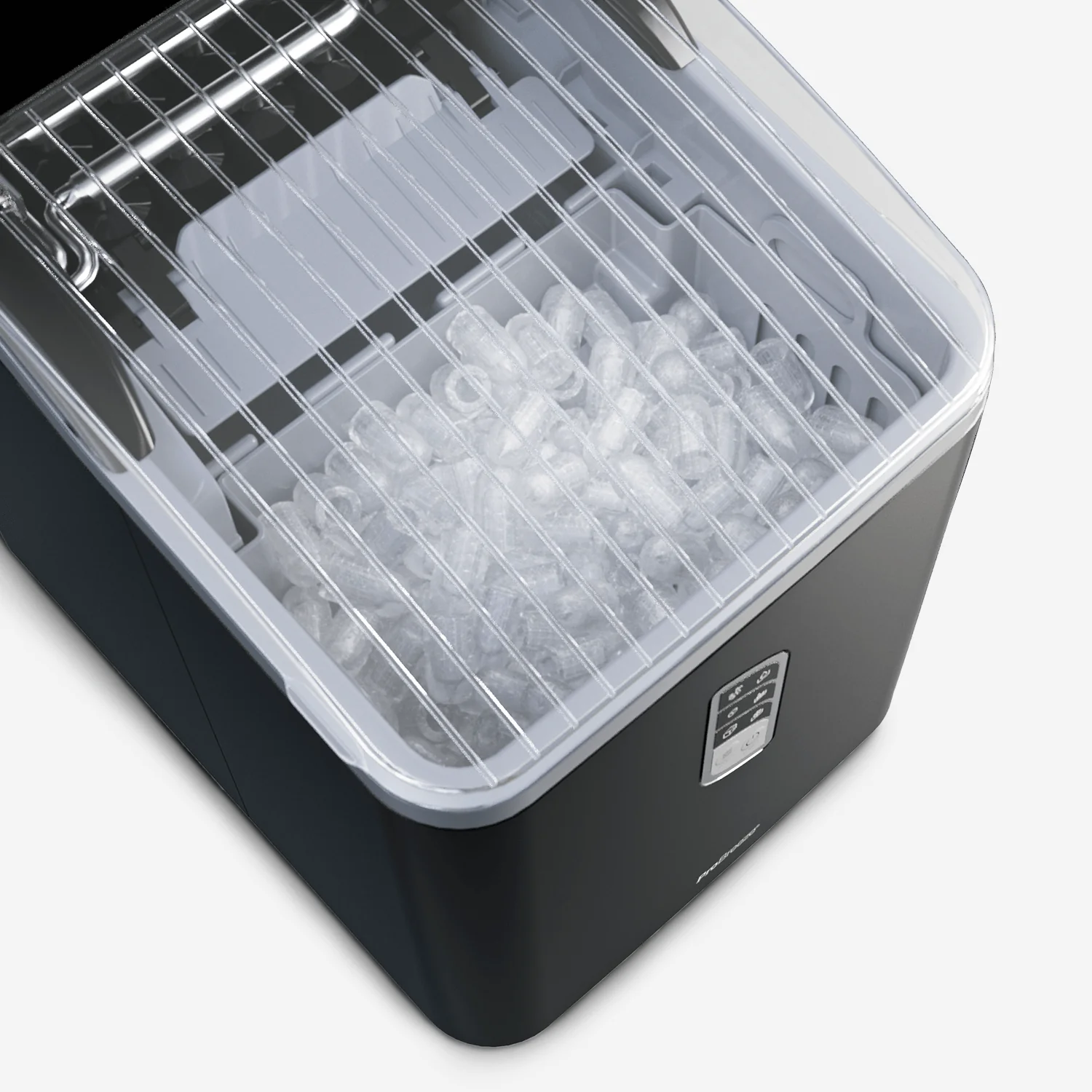 2025 Máquina de Hielo de Mostrador - 2L, Autolimpiante, Producción Diaria de 15 kg - Negro