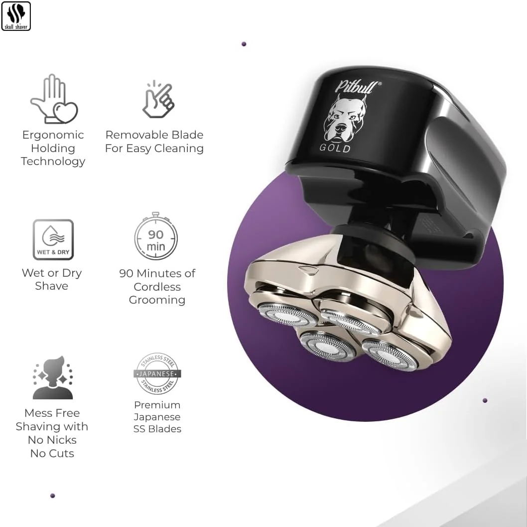 2025 Pitbull Gold PRO – Afeitadora eléctrica para cabeza y rostro