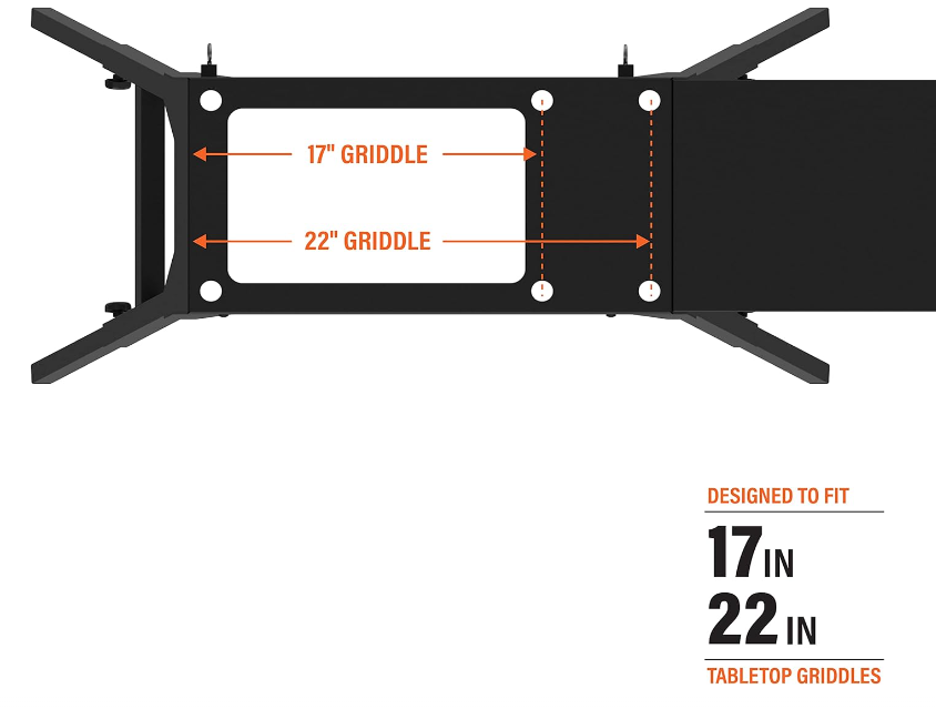 Soporte Universal para Plancha Blackstone de Acero Negro Rectangular