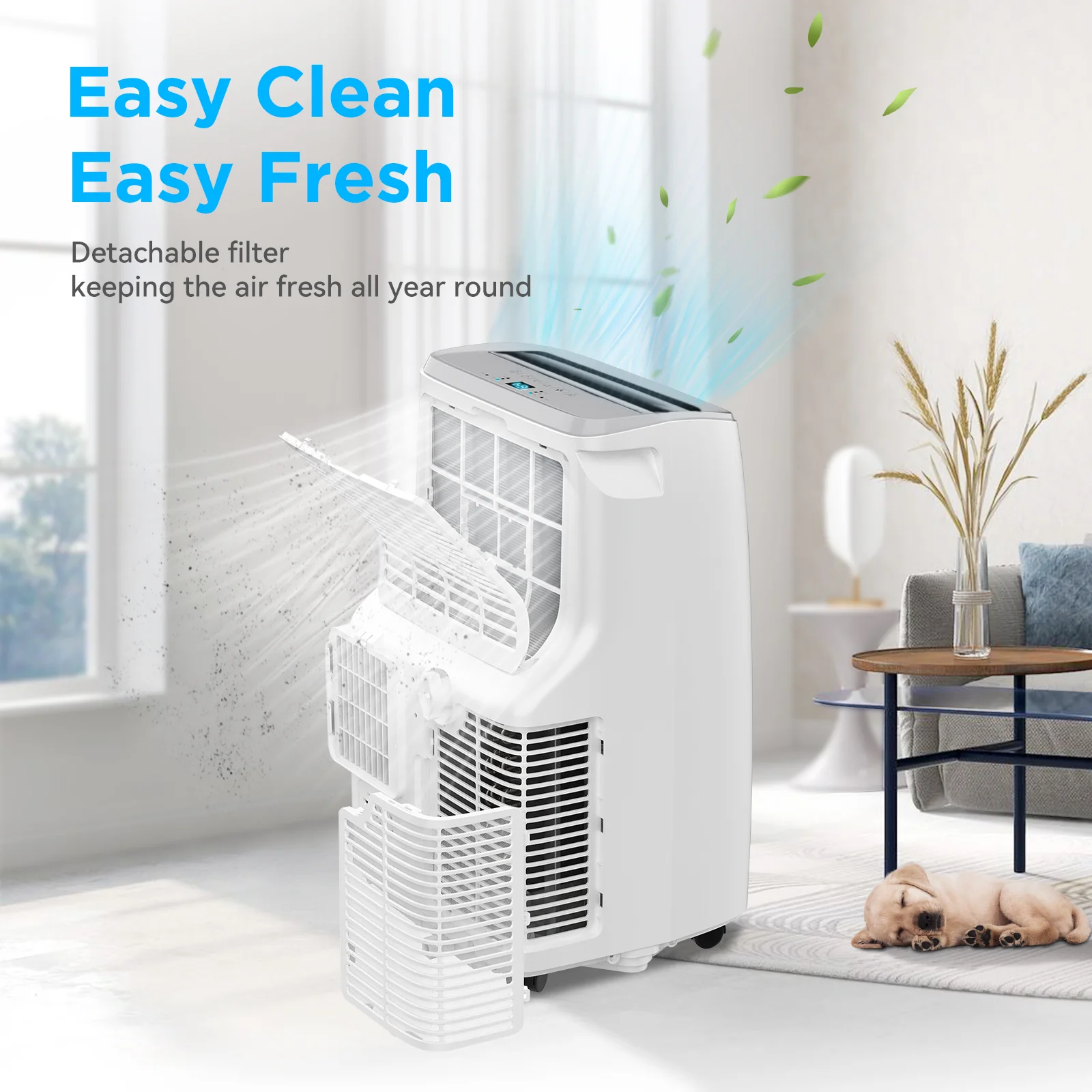2025 Aire acondicionado portátil DuraComfort 3 en 1 – 8,000 BTU (ASHRAE) / 5,300 BTU (SACC) – Silencioso – Para habitaciones de hasta 200 pies²