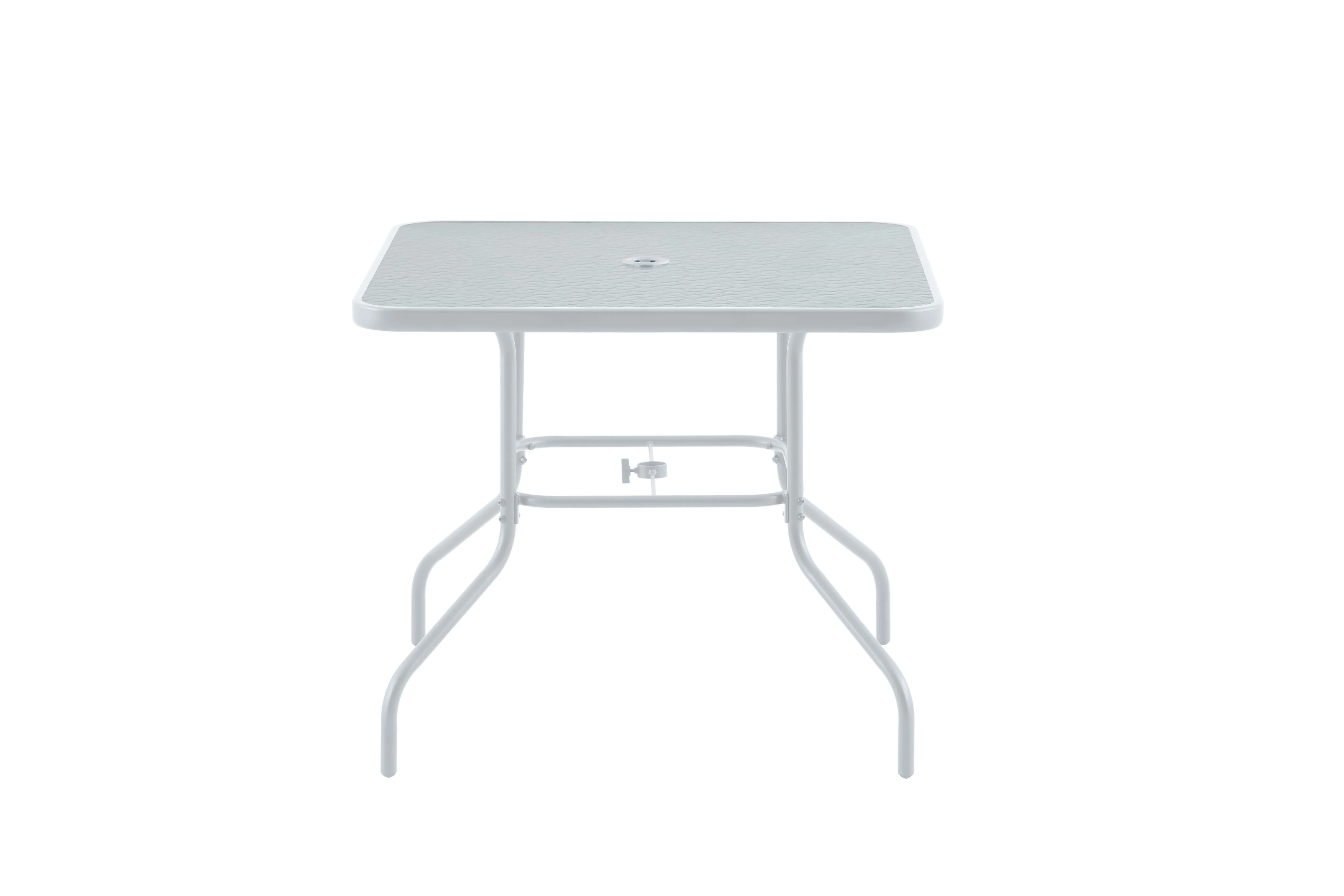 2025 Juego de comedor exterior Mainstays Albany Lane de 6 piezas con sombrilla, acero, rojo