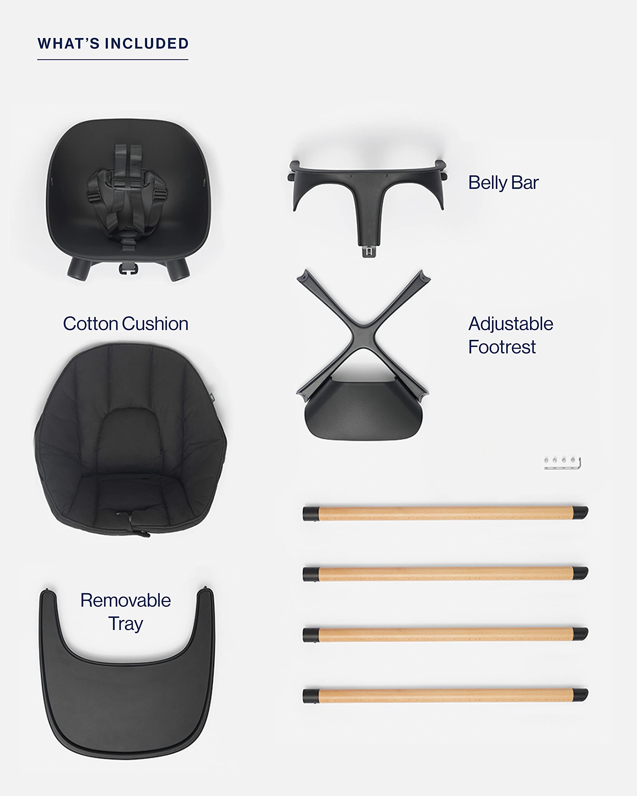 2025 Lalo The Chair Convertible 3-en-1 – Silla Alta de Madera para Bebés y Niños, con Bandeja Apta para Lavavajillas y Reposapiés Ajustable – Color Licorice