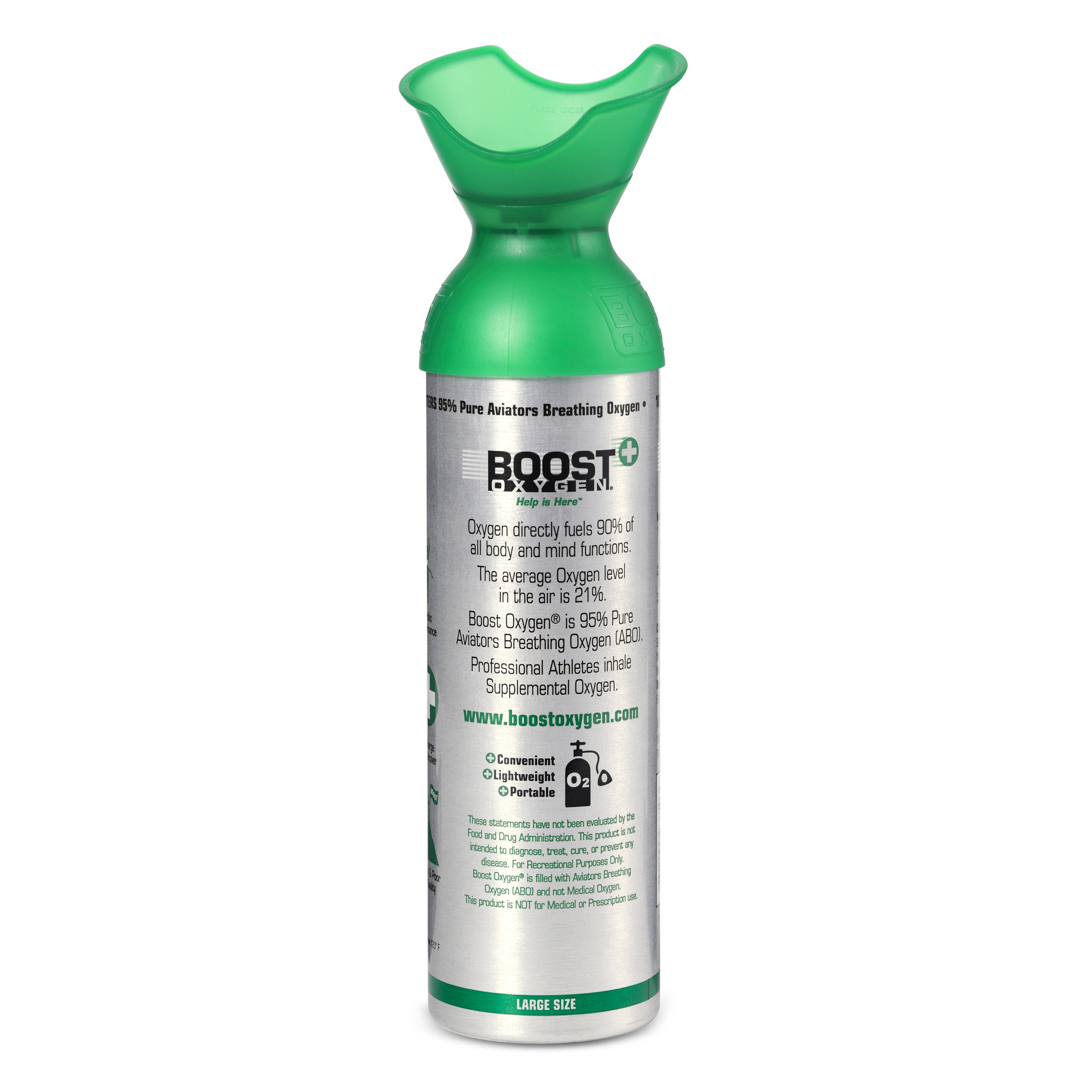 Boost Oxygen Natural Portátil 10 Litros Oxígeno Puro en Botella, Sin Sabor (Paquete de 18)