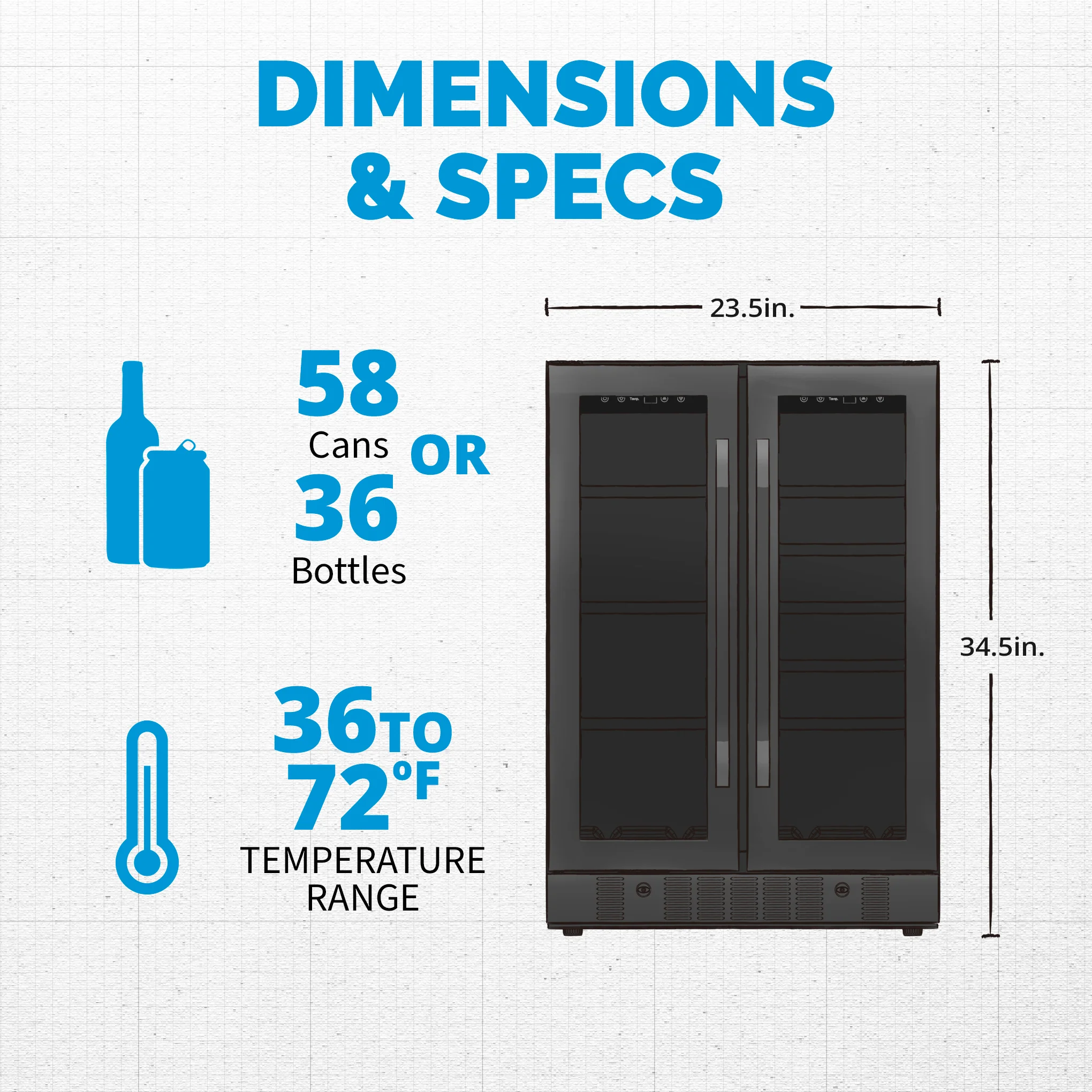 2025 Newair® Refrigerador Empotrable de Doble Zona – 60 Latas y 18 Botellas – 24