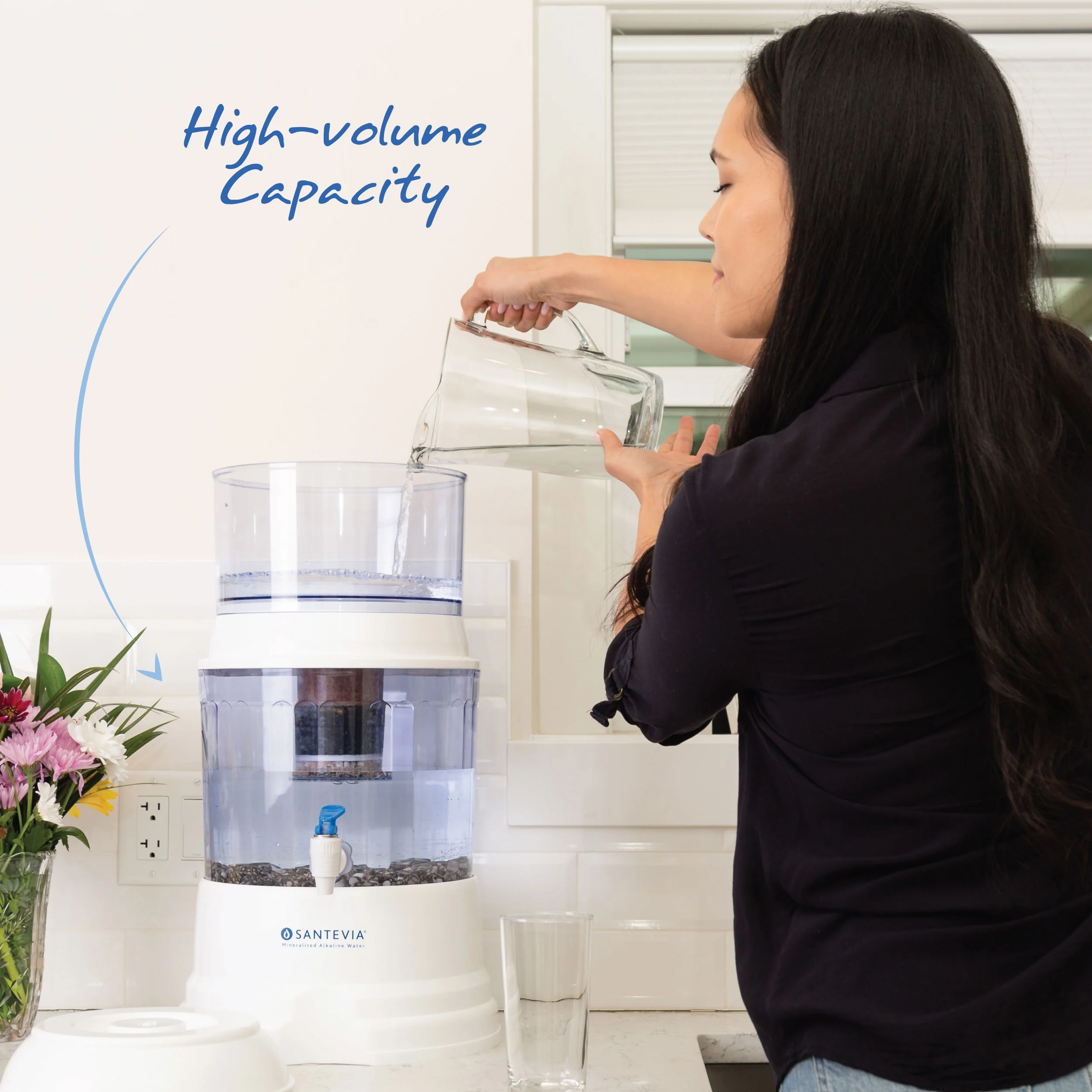 Sistema de Filtración de Agua Gravity – Filtro de 5 Etapas con Minerales Esenciales – Elimina el 99% de Contaminantes (Plomo, Fluoruro, Cloro) – Compatible con Enfriadores de Agua