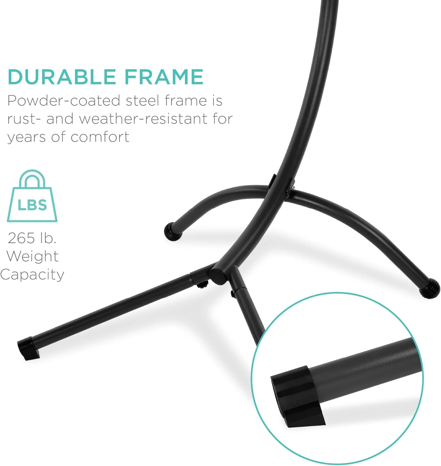 Chaise Longue Suspendue de Exterior Best Choice Products – Silla Balancín Curvada de Acero con Cojín Integrado y Toldo Desmontable – Gris Carbón